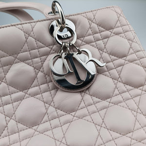 Pre-owned Christian Dior Lady Dior Pink lambskin  shoulderbag | stylenewstar