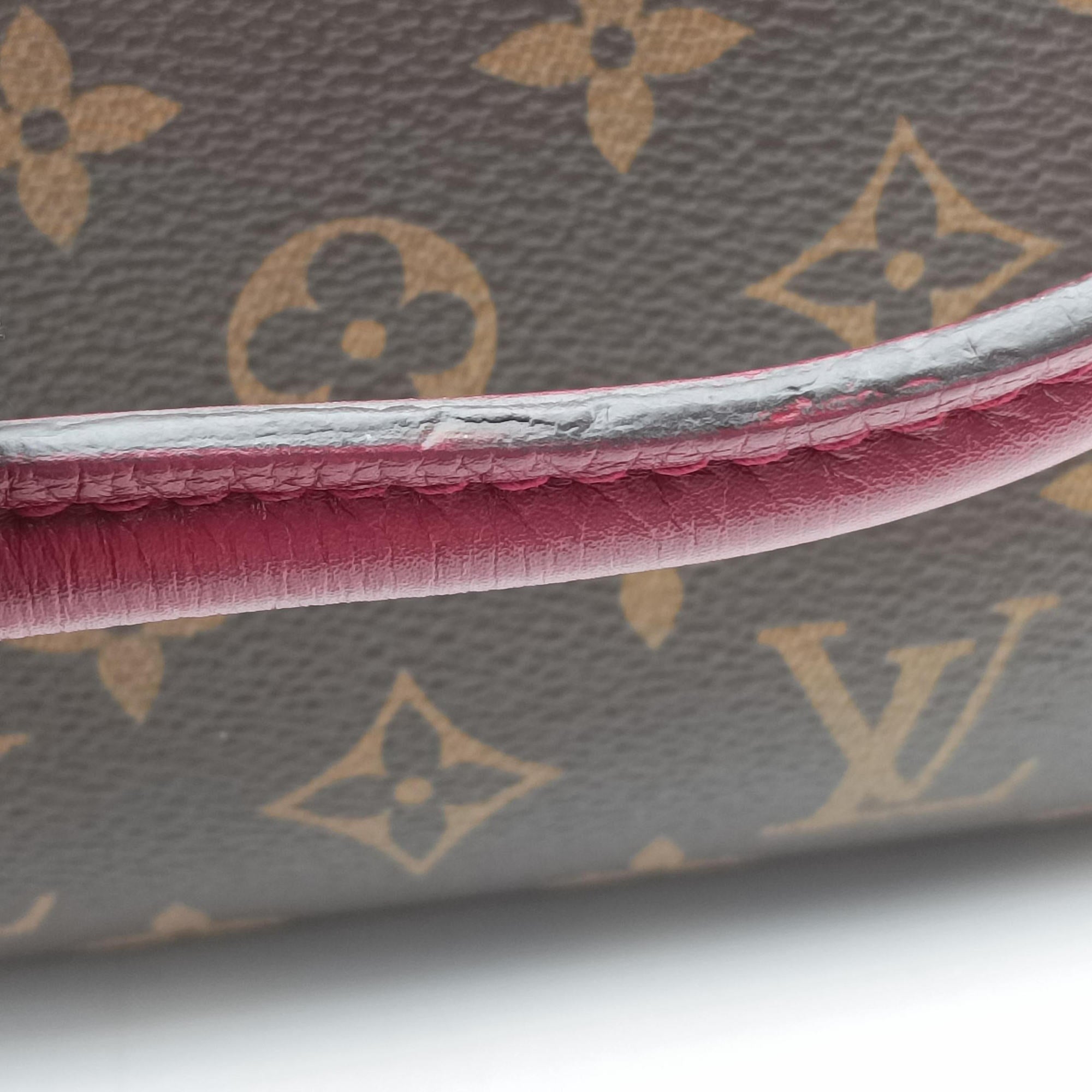 Secondhand Louis Vuitton PALLAS brown×RAISIN Monogram Canvas×calf leather M41599 shoulderbag | stylenewstar