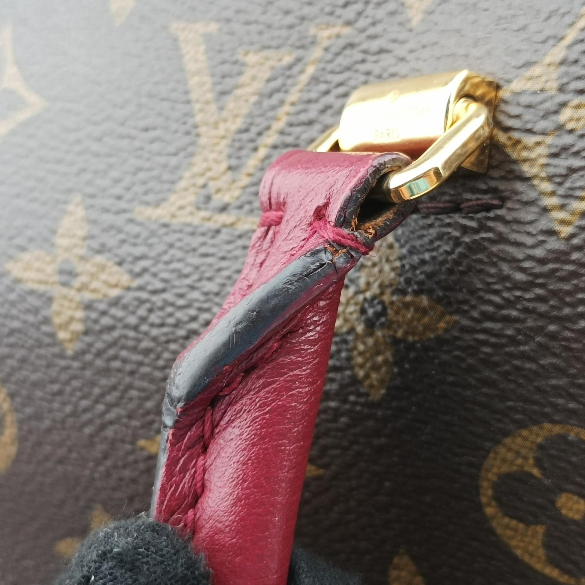 Secondhand Louis Vuitton PALLAS brown×RAISIN Monogram Canvas×calf leather M41599 shoulderbag | stylenewstar
