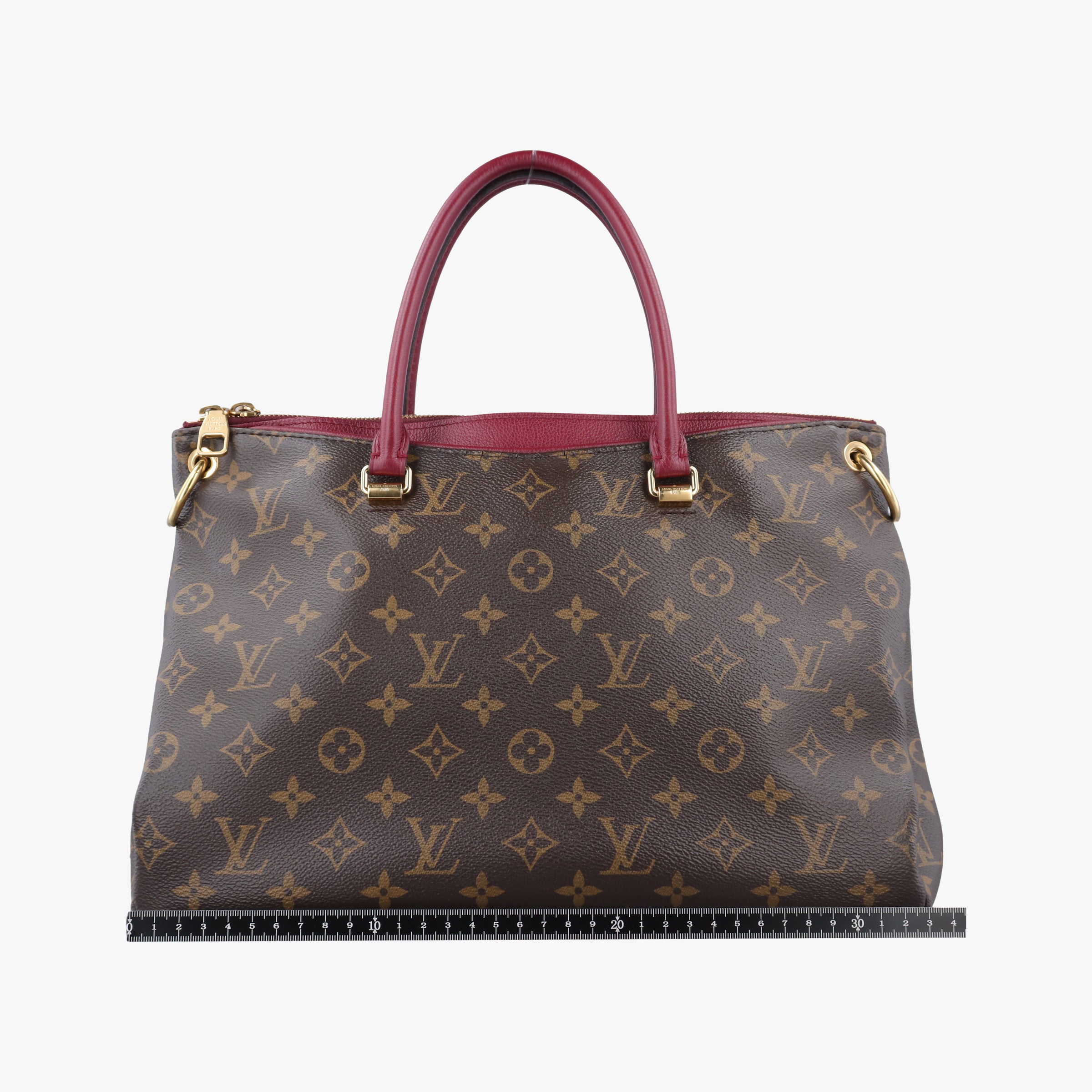 Secondhand Louis Vuitton PALLAS brown×RAISIN Monogram Canvas×calf leather M41599 shoulderbag | stylenewstar