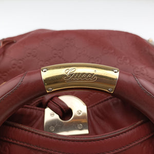 Pre-owned Gucci Bamboo Babouska Indy Hobo Burgundy Leather 177139 shoulderbag | stylenewstar