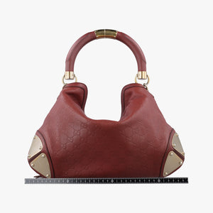 Pre-owned Gucci Bamboo Babouska Indy Hobo Burgundy Leather 177139 shoulderbag | stylenewstar