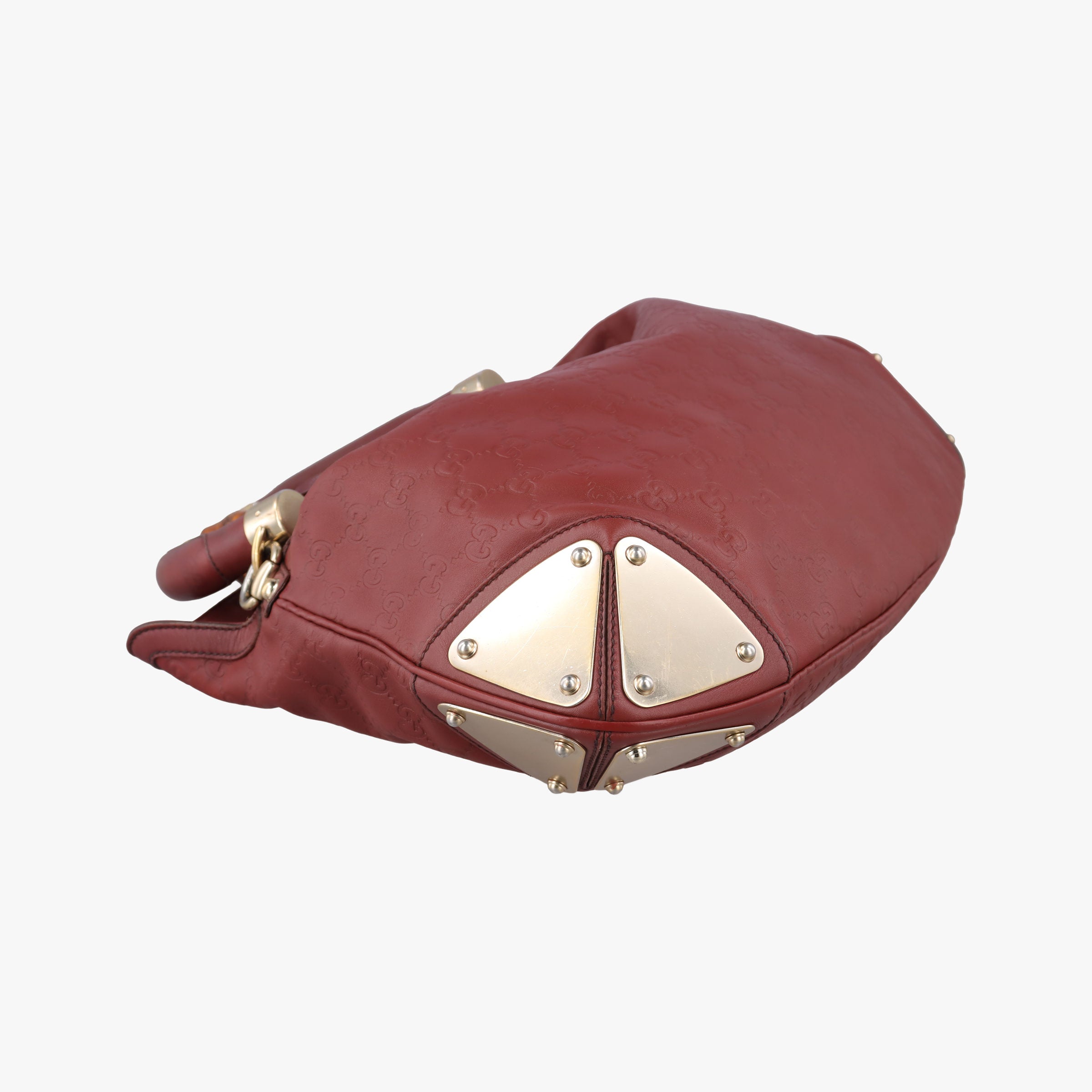 Pre-owned Gucci Bamboo Babouska Indy Hobo Burgundy Leather 177139 shoulderbag | stylenewstar