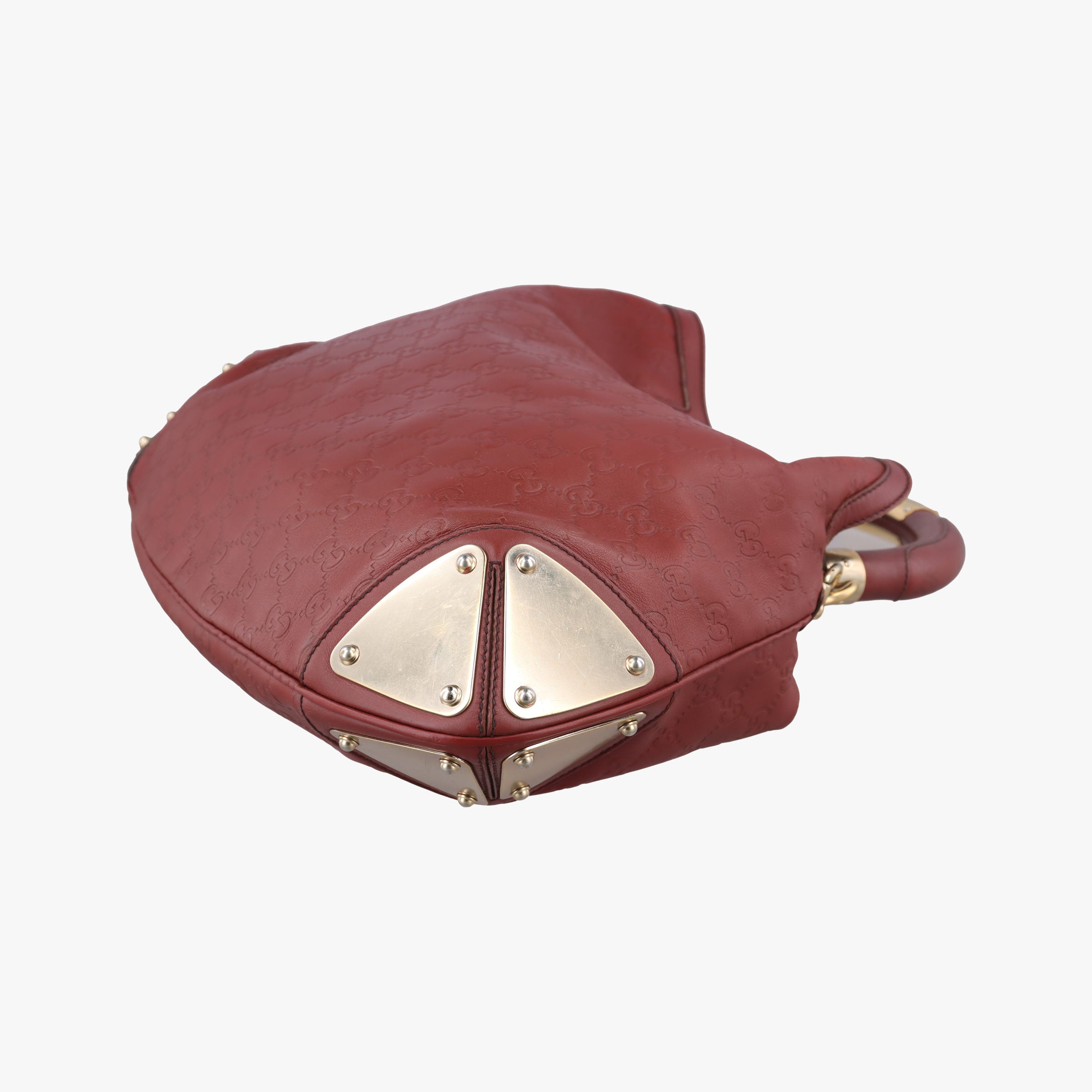 Pre-owned Gucci Bamboo Babouska Indy Hobo Burgundy Leather 177139 shoulderbag | stylenewstar