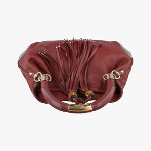 Pre-owned Gucci Bamboo Babouska Indy Hobo Burgundy Leather 177139 shoulderbag | stylenewstar