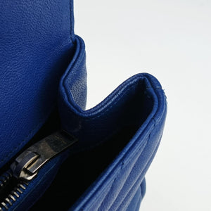 Pre-owned Yves Saint Laurent COLLEGE Blue Leather 392737 shoulderbag | stylenewstar