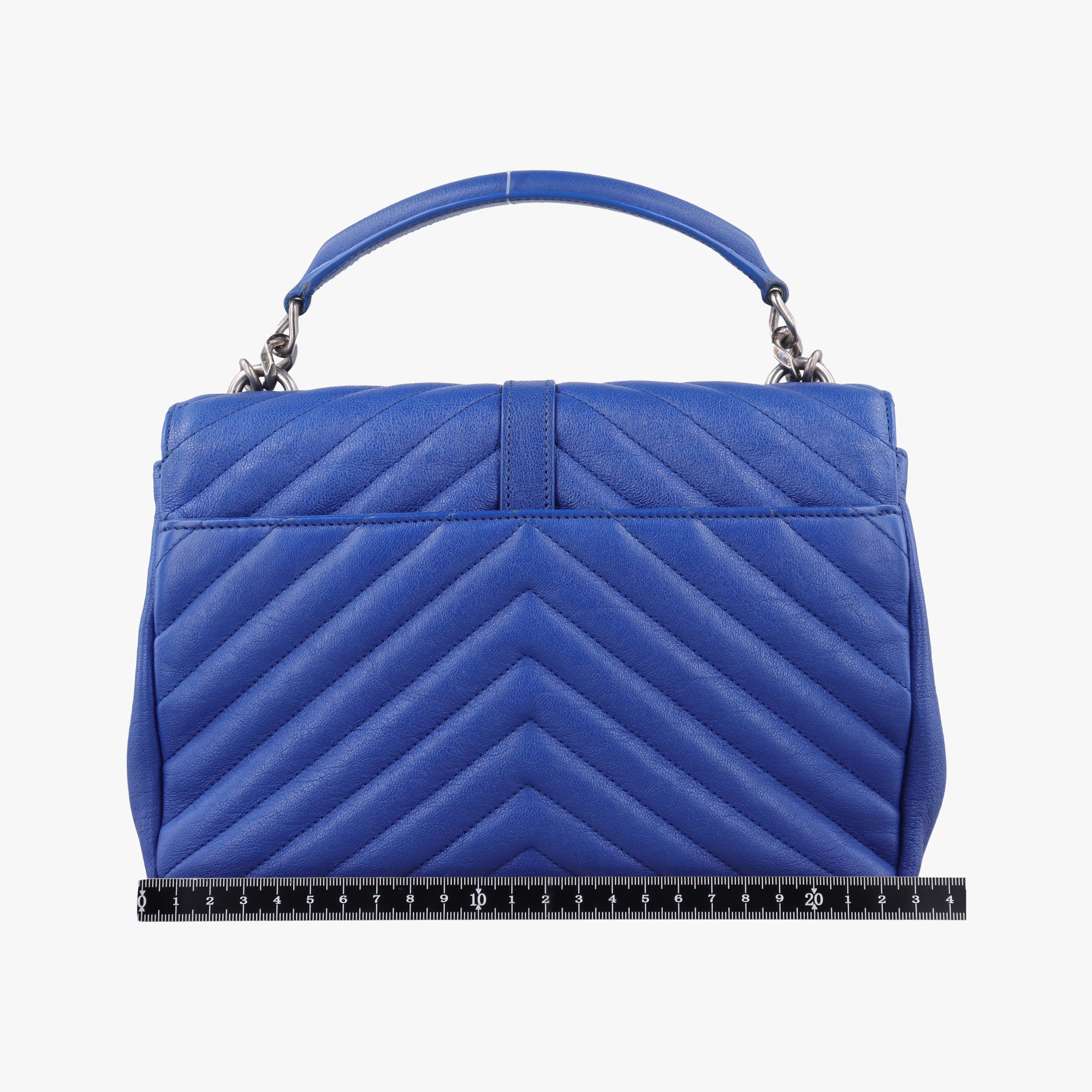 Pre-owned Yves Saint Laurent COLLEGE Blue Leather 392737 shoulderbag | stylenewstar