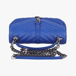 Pre-owned Yves Saint Laurent COLLEGE Blue Leather 392737 shoulderbag | stylenewstar