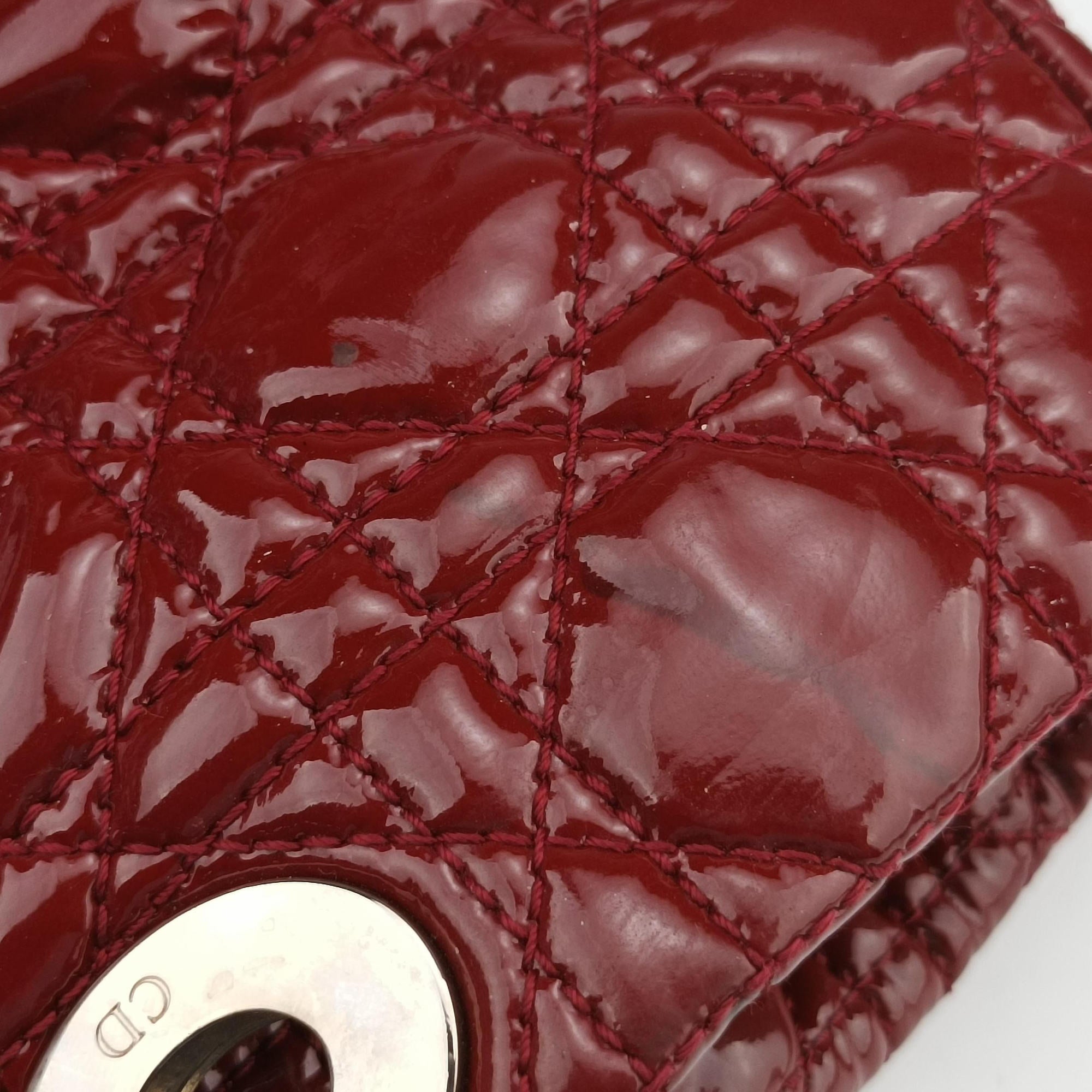 Pre-owned Christian Dior Dior Soft Red patent  shoulderbag | stylenewstar