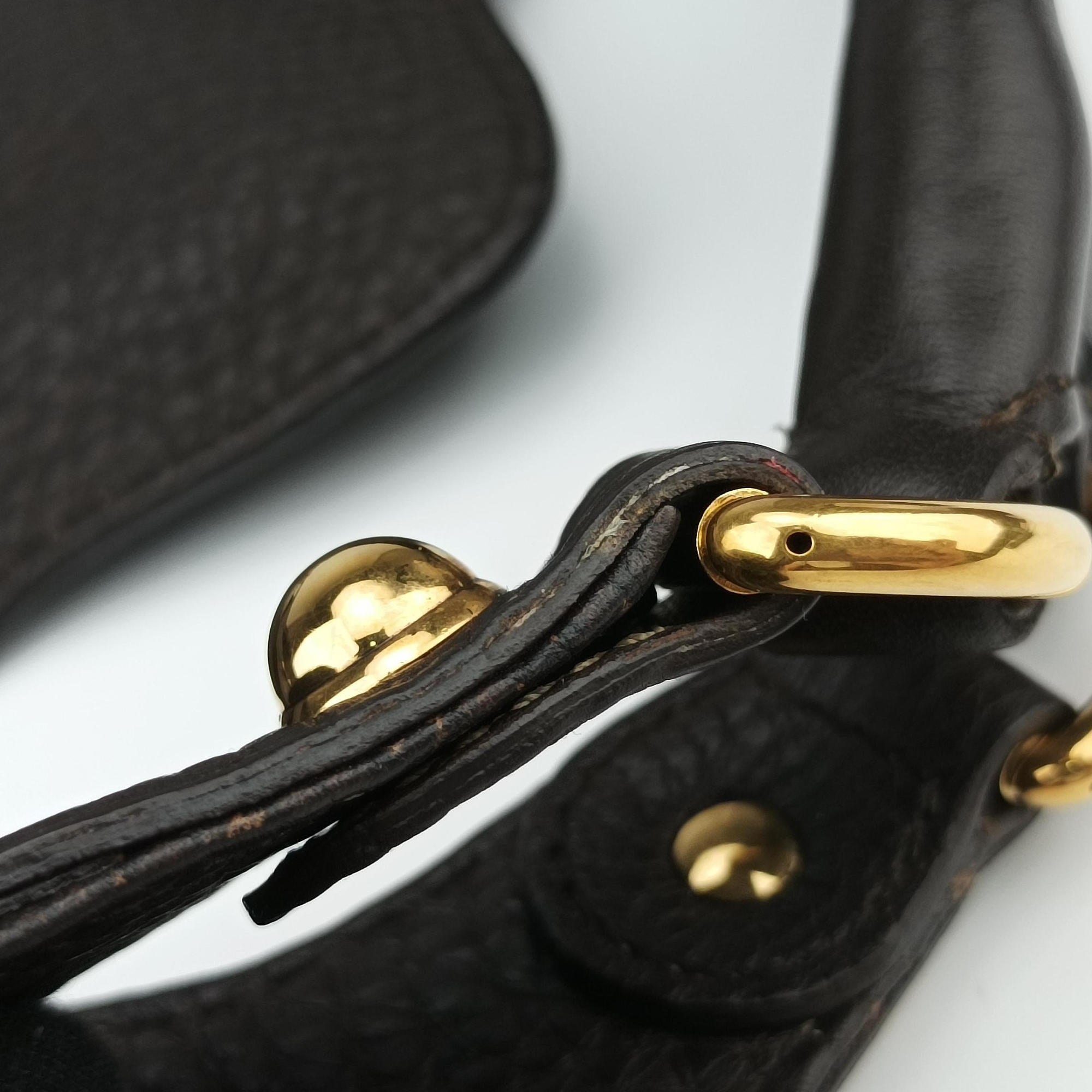 Pre-owned Gucci Guccissima New Pelham horsebit Brown leather 223958 handbag | stylenewstar