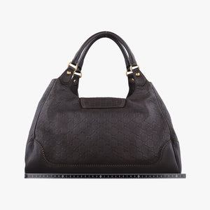 Pre-owned Gucci Guccissima New Pelham horsebit Brown leather 223958 handbag | stylenewstar