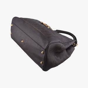 Pre-owned Gucci Guccissima New Pelham horsebit Brown leather 223958 handbag | stylenewstar