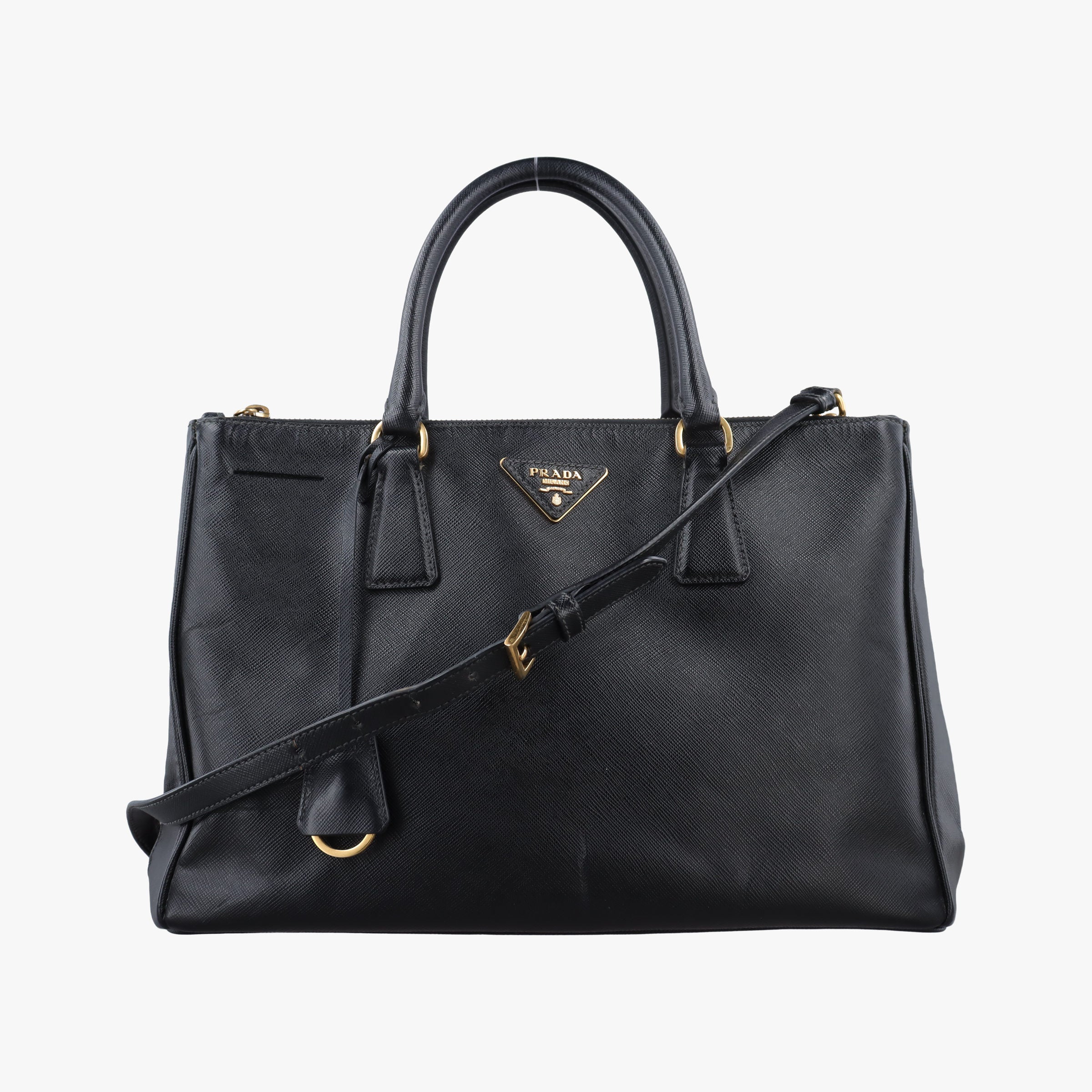 Pre-owned Prada Galleria Black SAFFIANO Leather BN2274 shoulderbag | stylenewstar