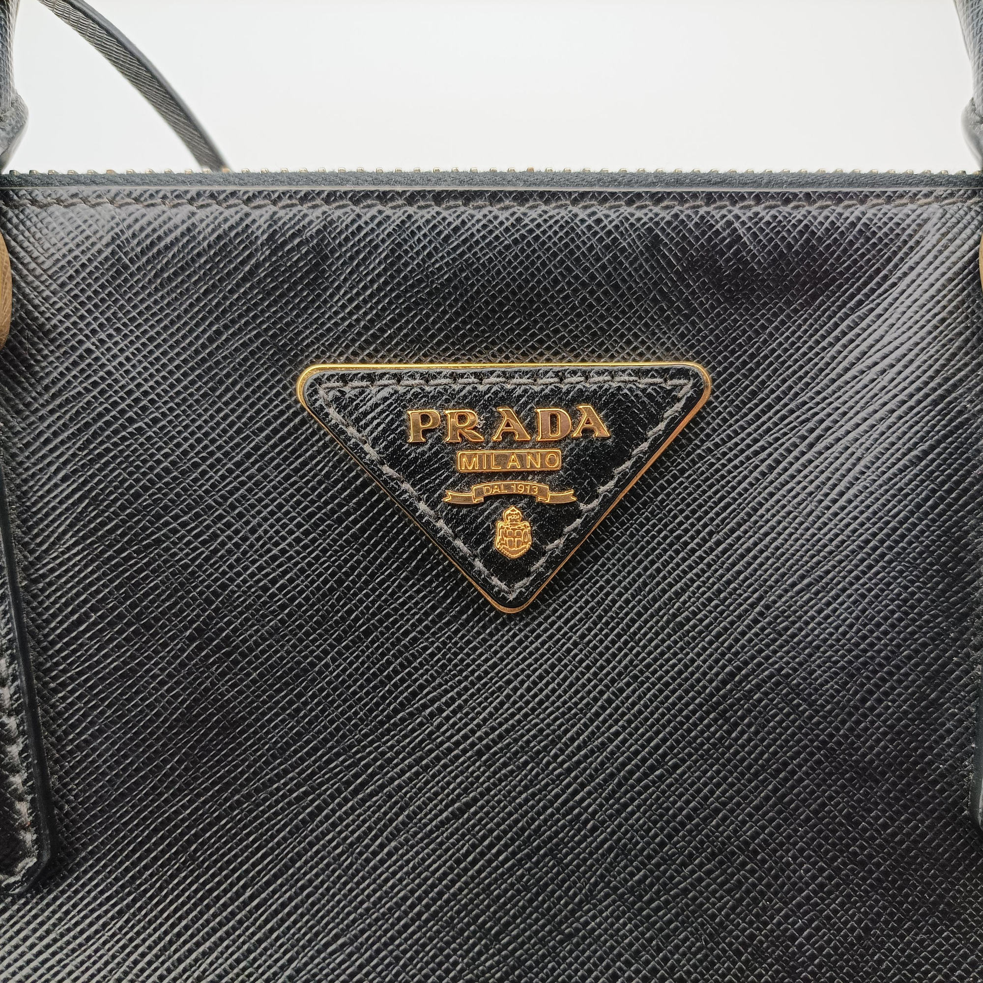 Pre-owned Prada Galleria Black SAFFIANO Leather BN2274 shoulderbag | stylenewstar