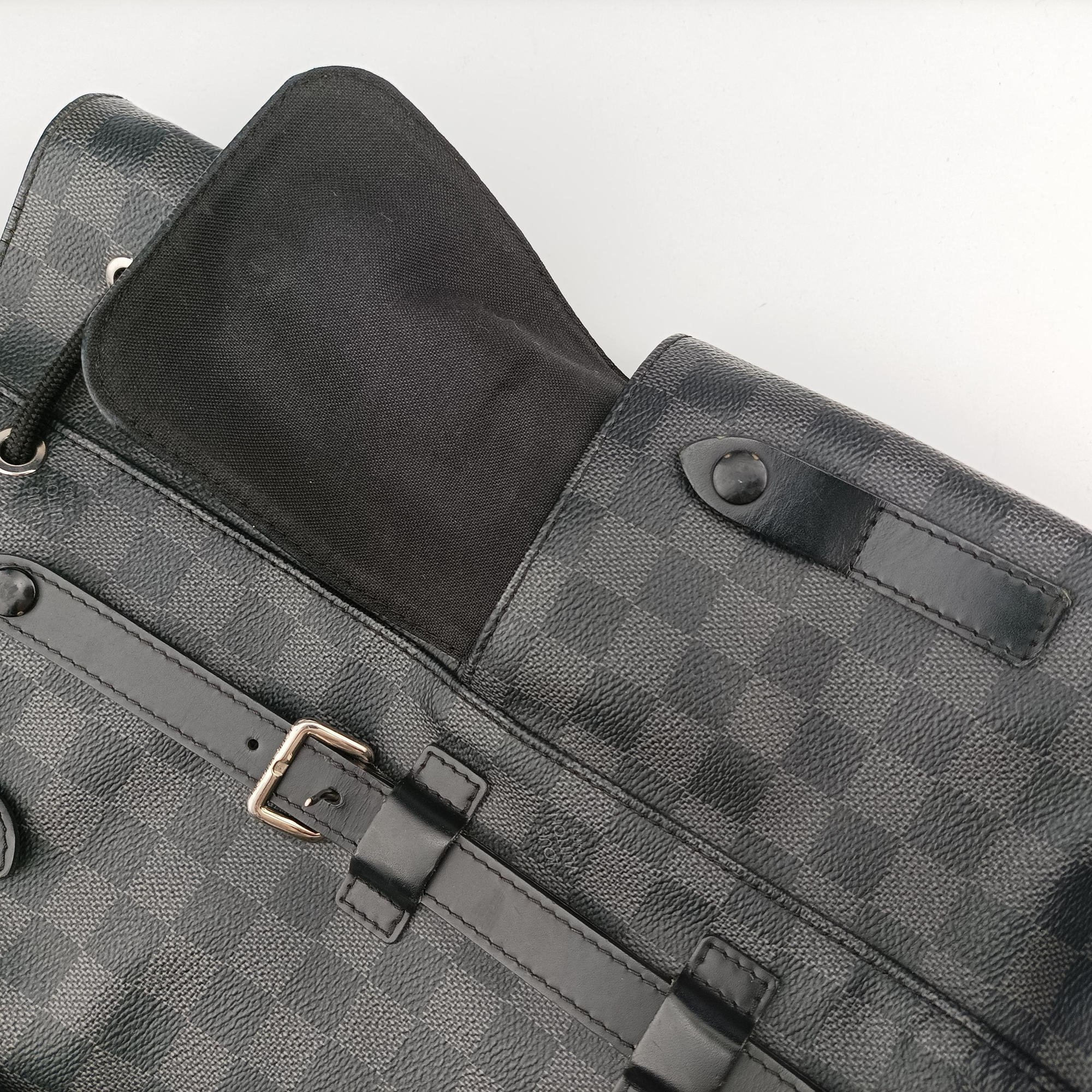 Vintage Louis Vuitton ChristopherPM Graphite Coated Canvas × Leather N41379 backpack/rucksack | stylenewstar