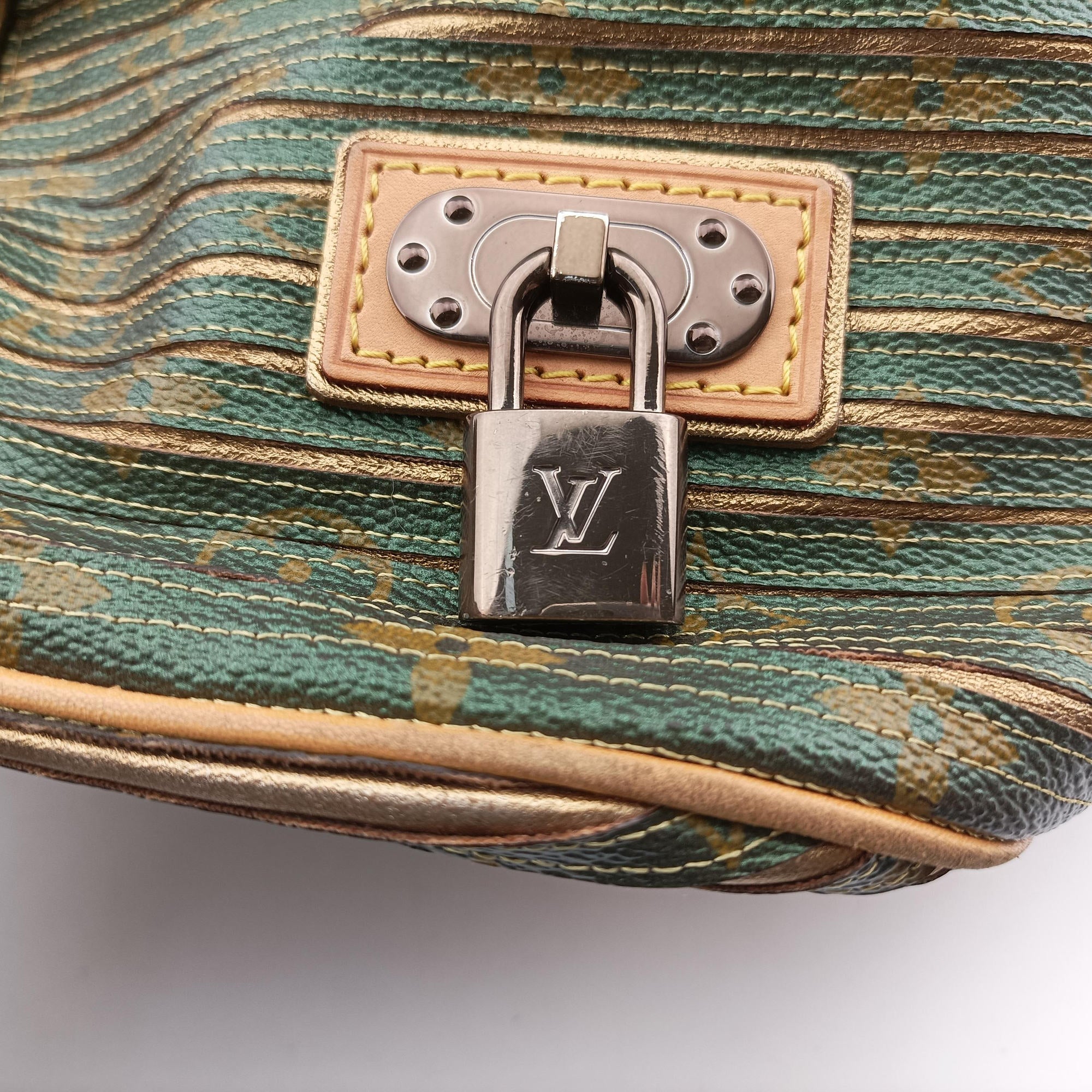 Pre-owned Louis Vuitton MonogrMonogram Eden Neoam Eden Neo Khaki×Green Monogram Eden×calf leather M40356 handbag | stylenewstar