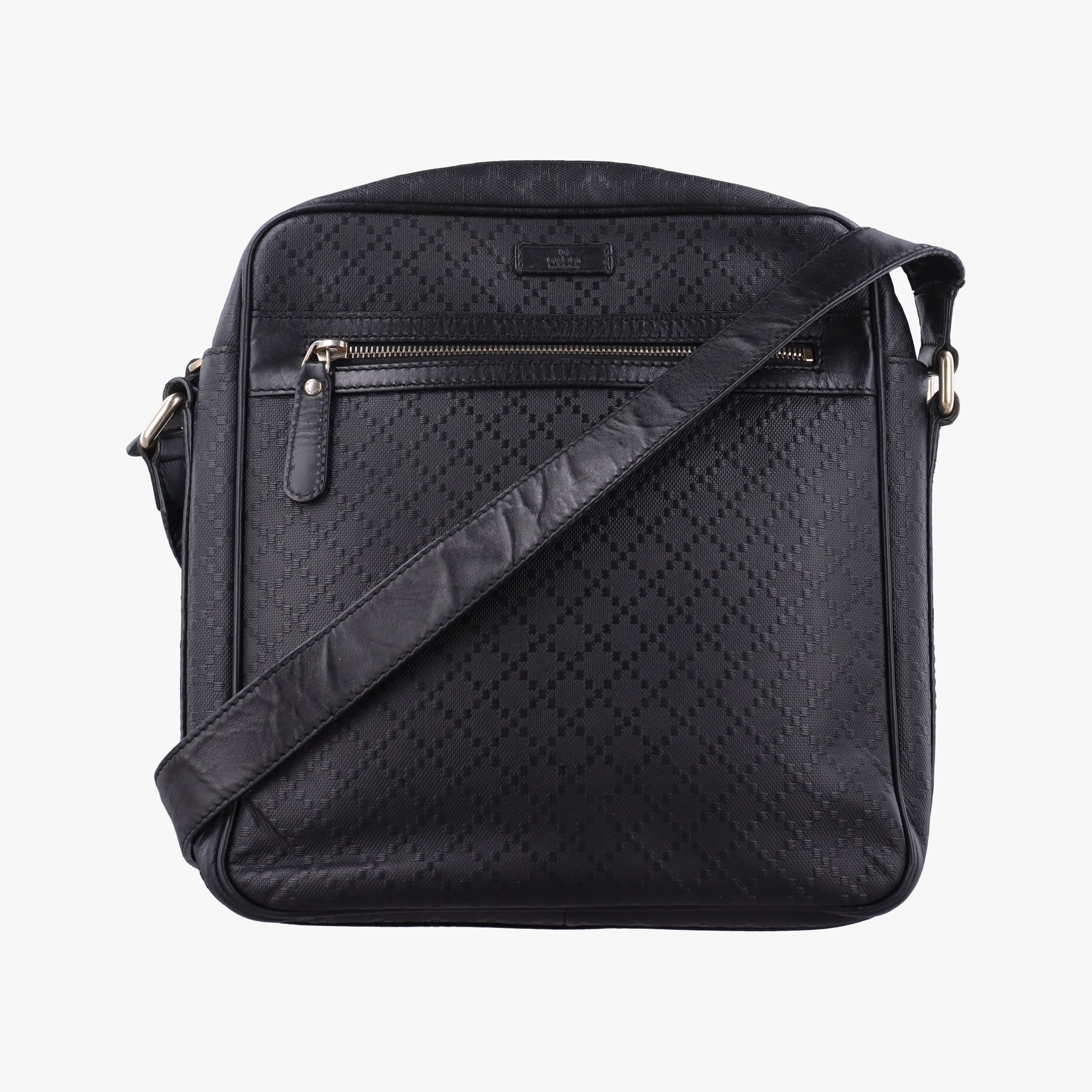 Pre-owned Gucci Diamante Black leather 201448 shoulderbag | stylenewstar