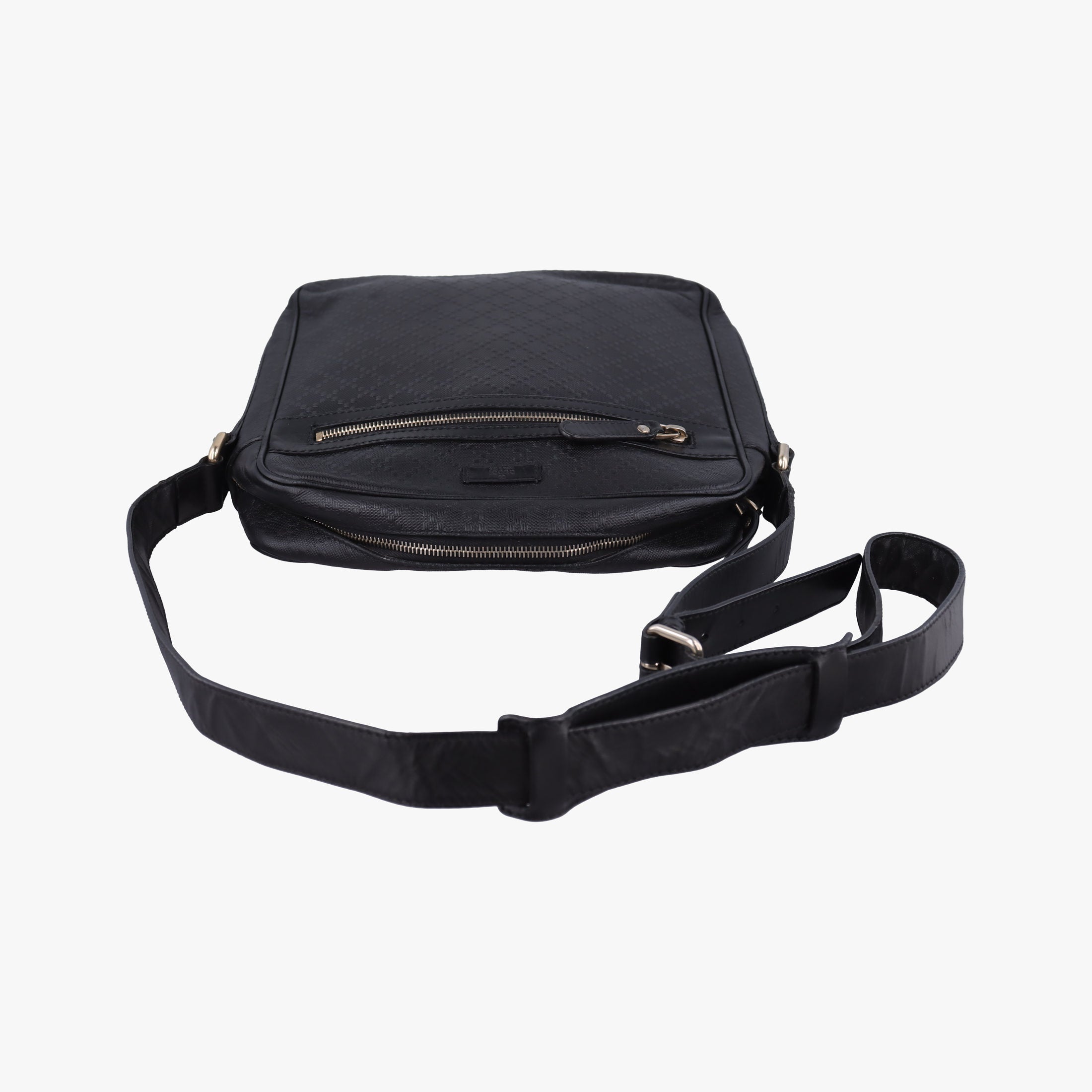 Pre-owned Gucci Diamante Black leather 201448 shoulderbag | stylenewstar