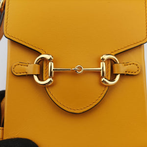 Vintage Gucci Horsebit 1955 Yellow Leather 625615 shoulderbag | stylenewstar