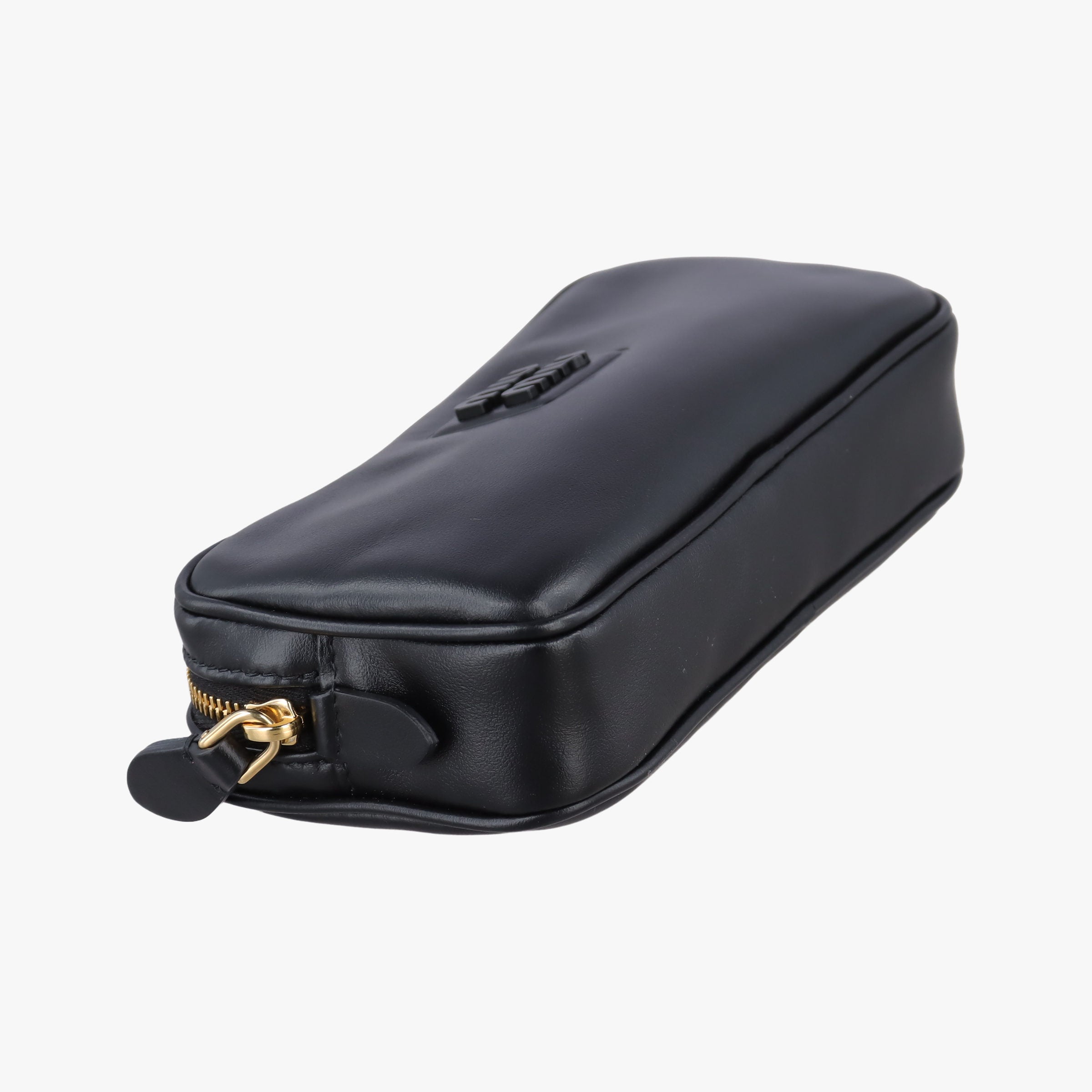 Secondhand Miu Miu logo Black leather  bum bag/waist bag | stylenewstar