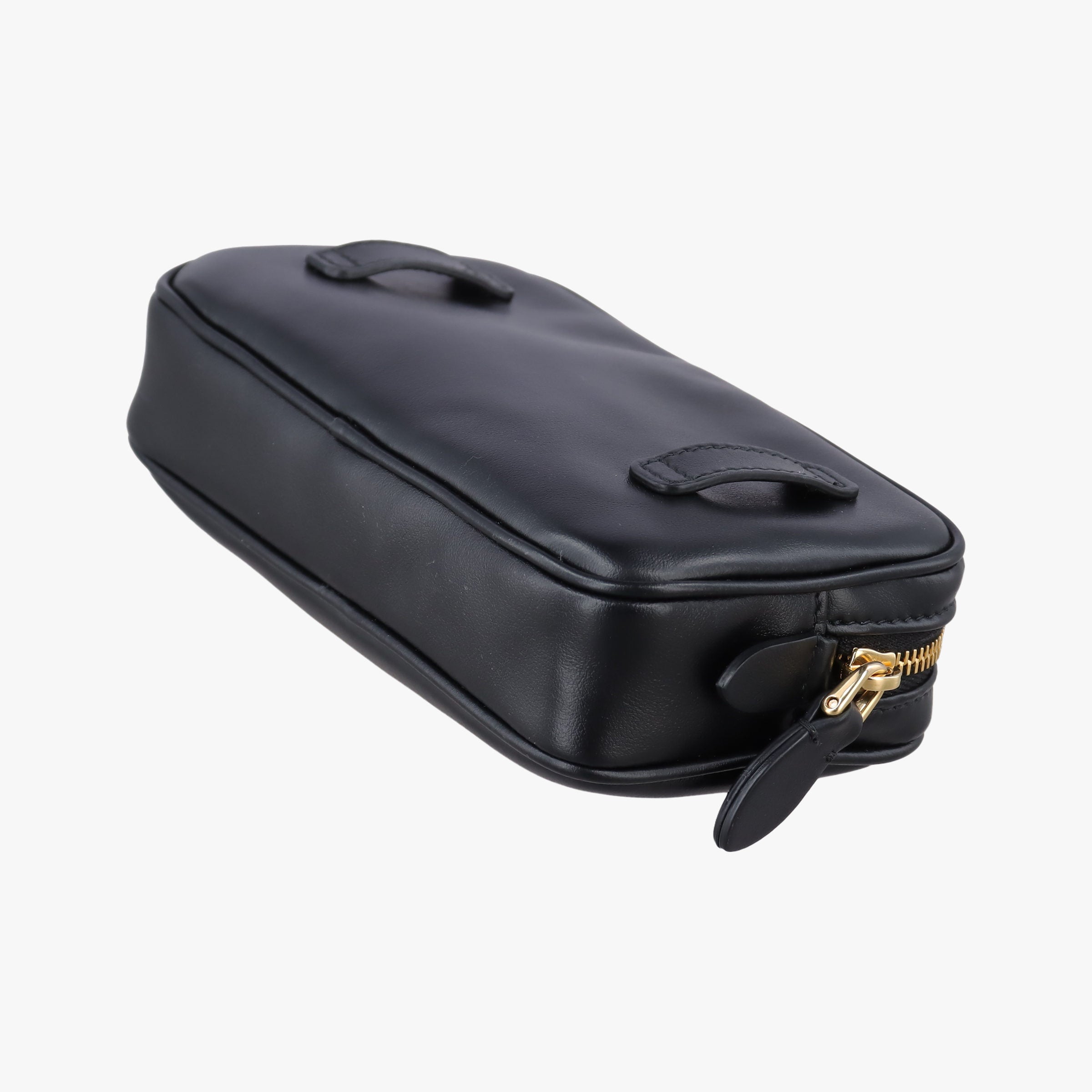 Secondhand Miu Miu logo Black leather  bum bag/waist bag | stylenewstar