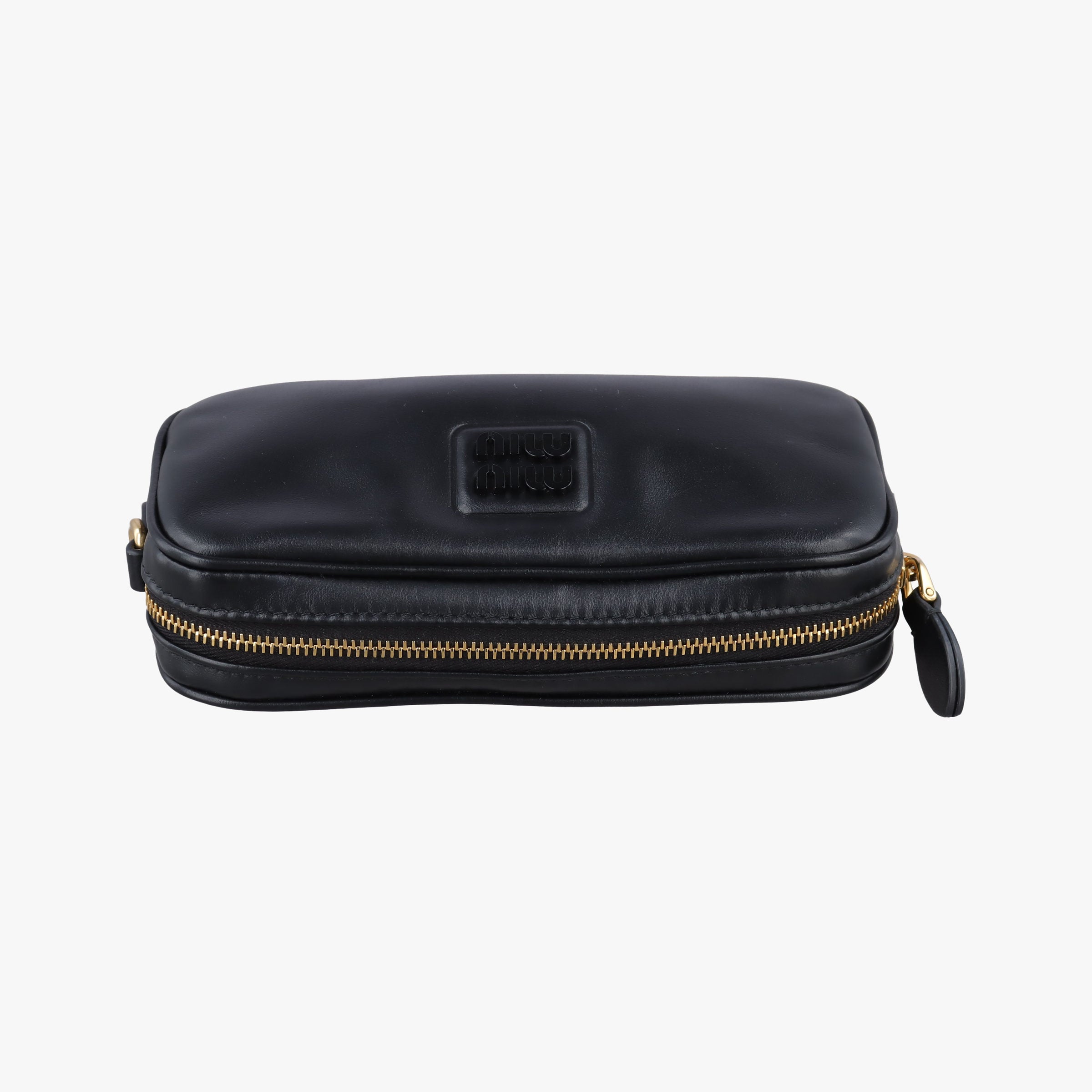 Secondhand Miu Miu logo Black leather  bum bag/waist bag | stylenewstar
