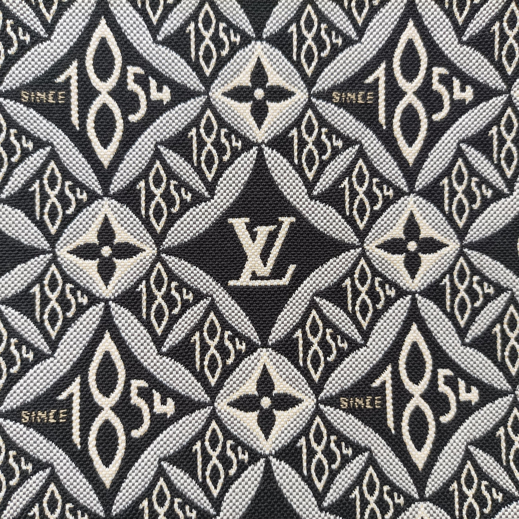 Vintage Louis Vuitton SINCE1854 On the Go GM Black×White jacquard canvas x leather M57207 shoulderbag | stylenewstar
