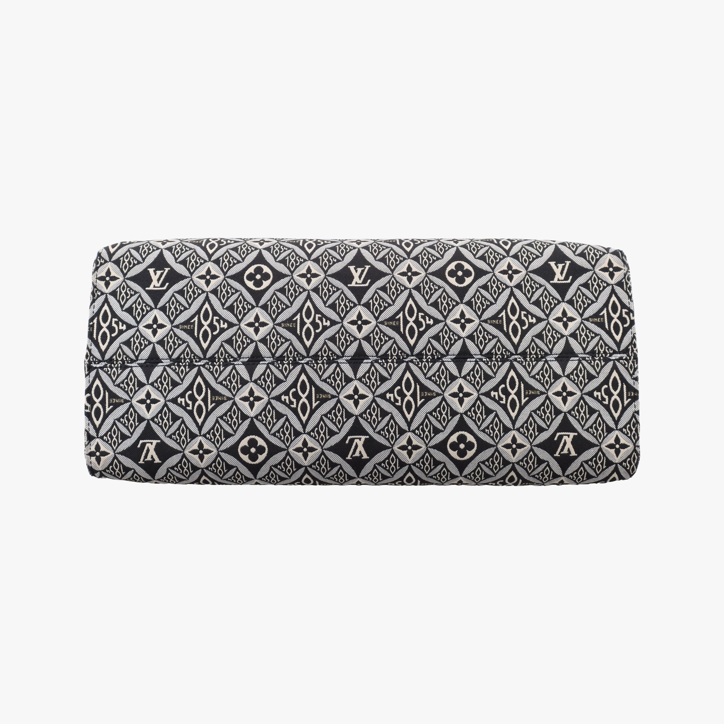Vintage Louis Vuitton SINCE1854 On the Go GM Black×White jacquard canvas x leather M57207 shoulderbag | stylenewstar