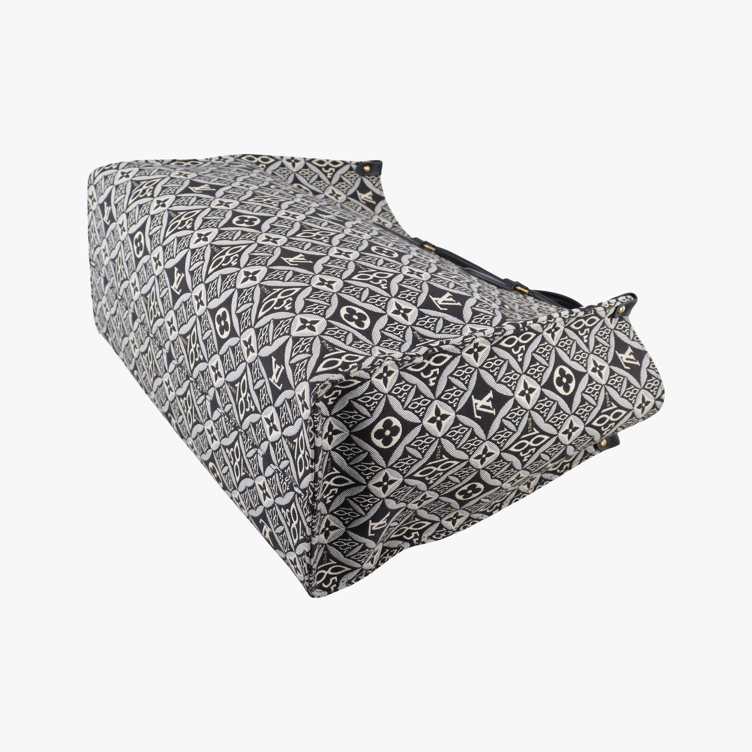 Vintage Louis Vuitton SINCE1854 On the Go GM Black×White jacquard canvas x leather M57207 shoulderbag | stylenewstar