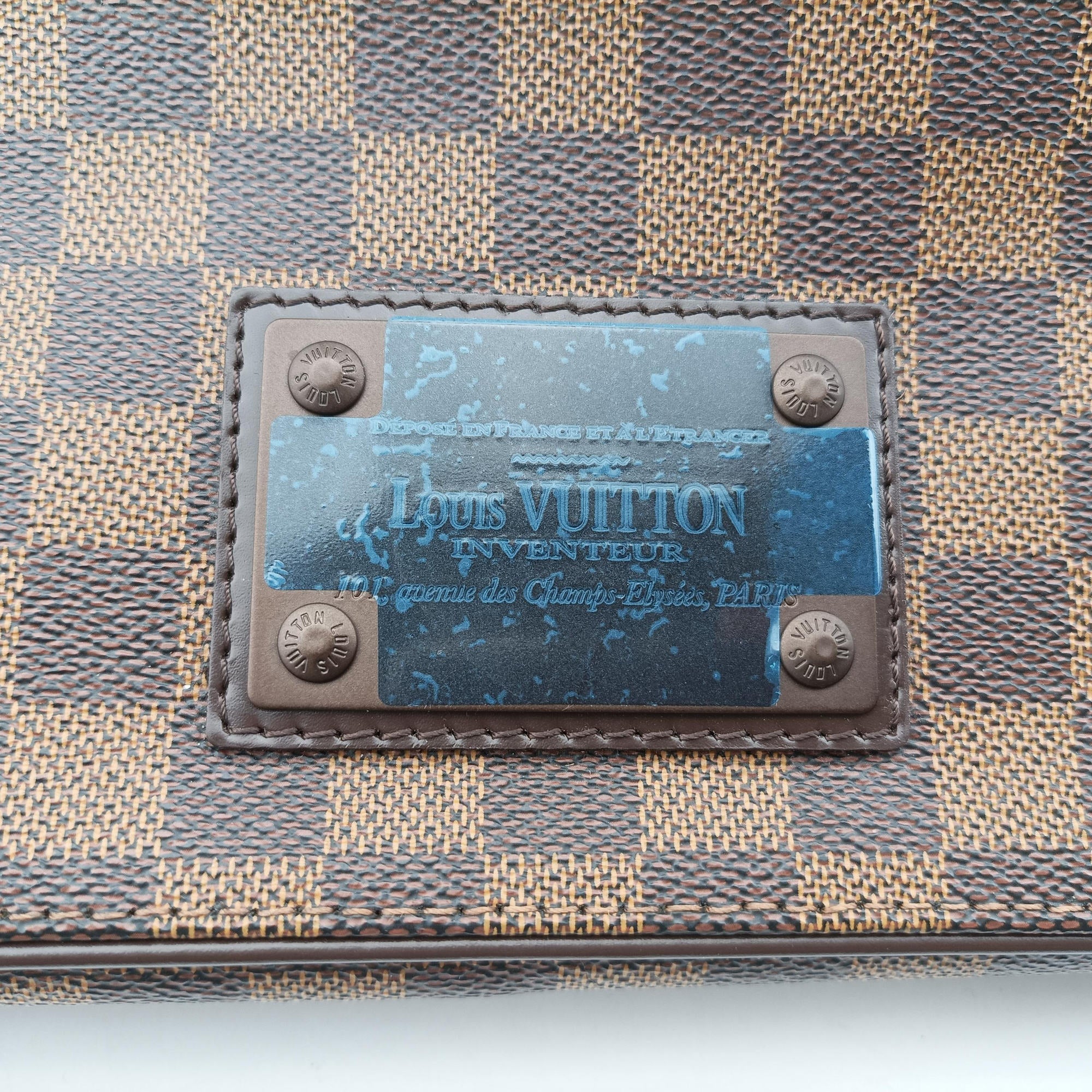 Pre-owned Louis Vuitton BROOKLYN GM EBENE Damier Canvas N51212 shoulderbag | stylenewstar