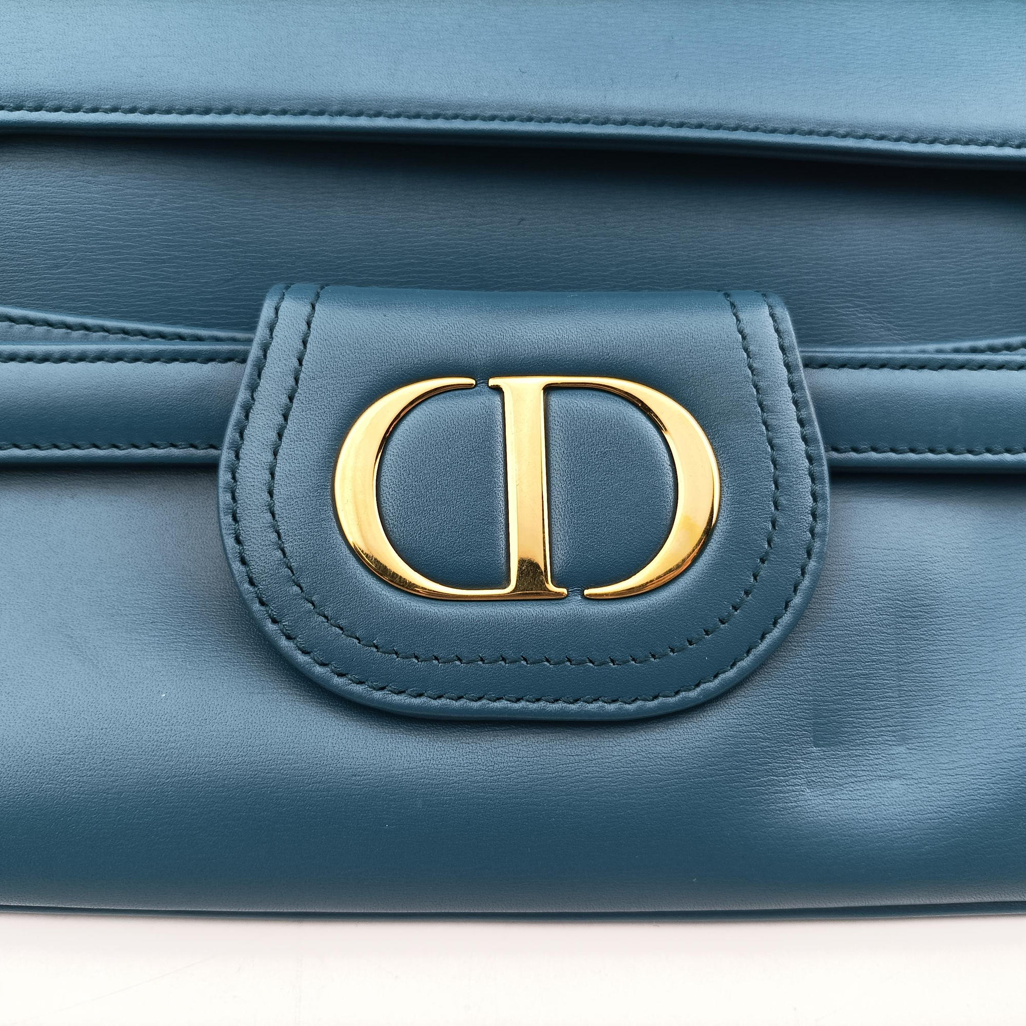 Pre-owned Christian Dior Diordouble Blue Leather  shoulderbag | stylenewstar