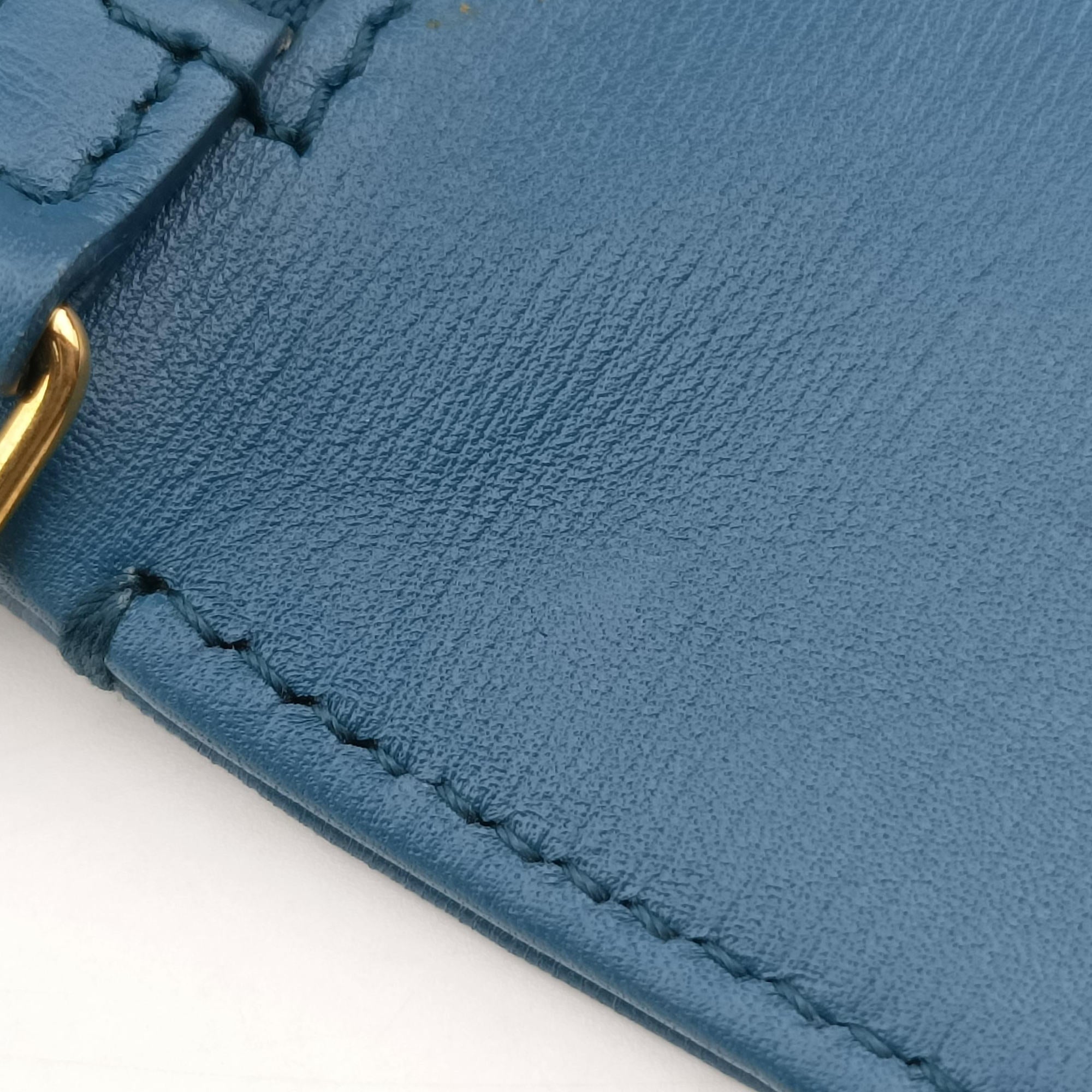 Pre-owned Christian Dior Diordouble Blue Leather  shoulderbag | stylenewstar
