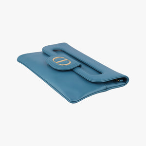 Pre-owned Christian Dior Diordouble Blue Leather  shoulderbag | stylenewstar