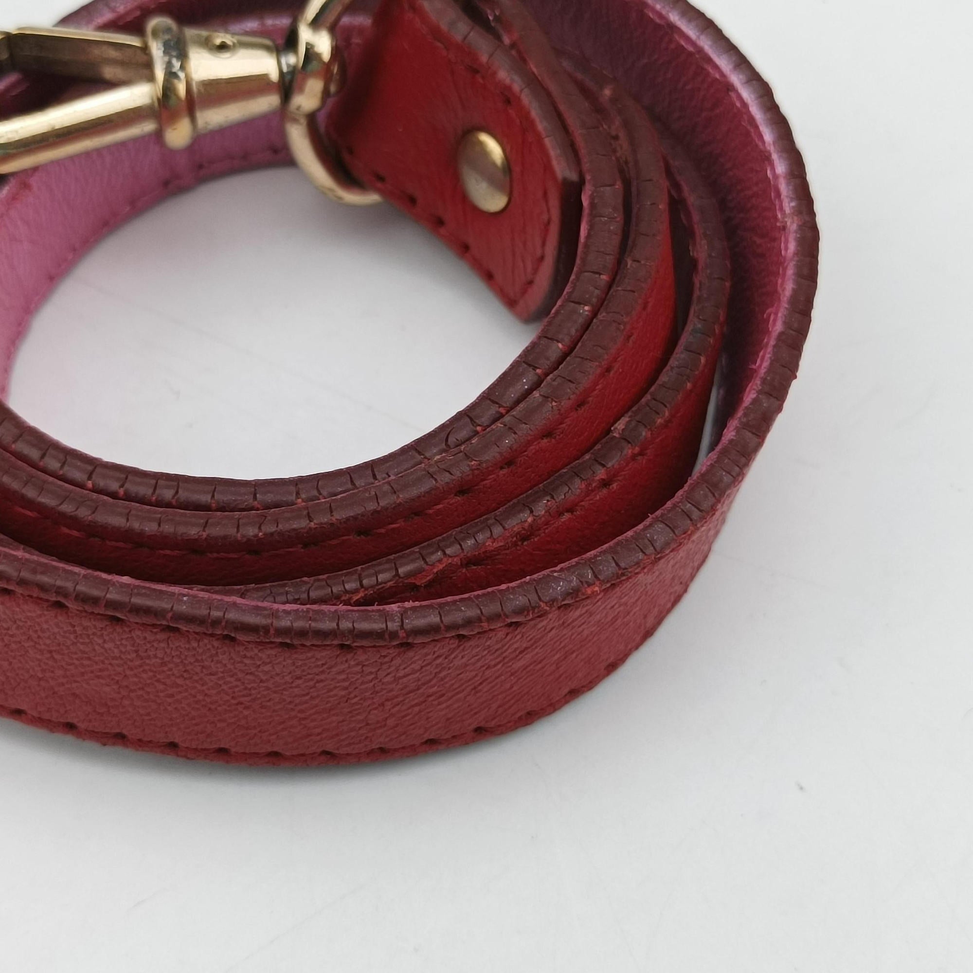 Pre-owned Fendi Zucca Vanity Mirror Brown × Red Jacquard × Leather 8BN133 shoulderbag | stylenewstar