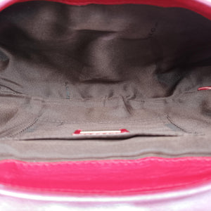 Pre-owned Fendi Zucca Vanity Mirror Brown × Red Jacquard × Leather 8BN133 shoulderbag | stylenewstar