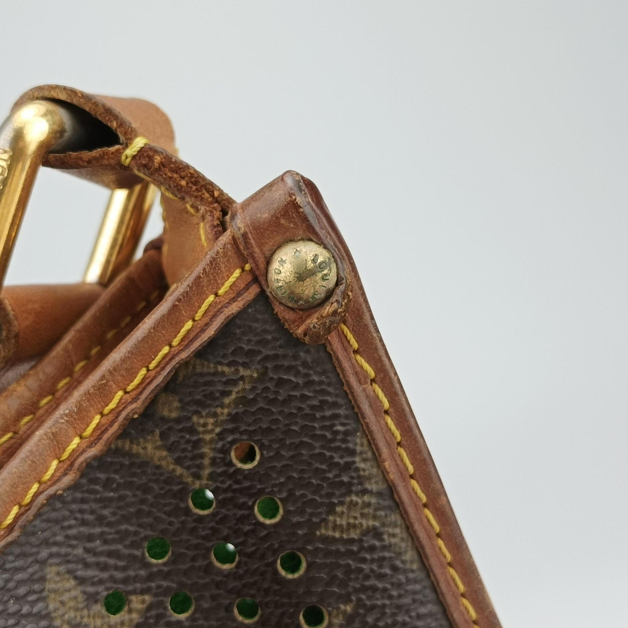 Pre-owned Louis Vuitton Musette brown×Green Monogram Perforated M95173 shoulderbag | stylenewstar
