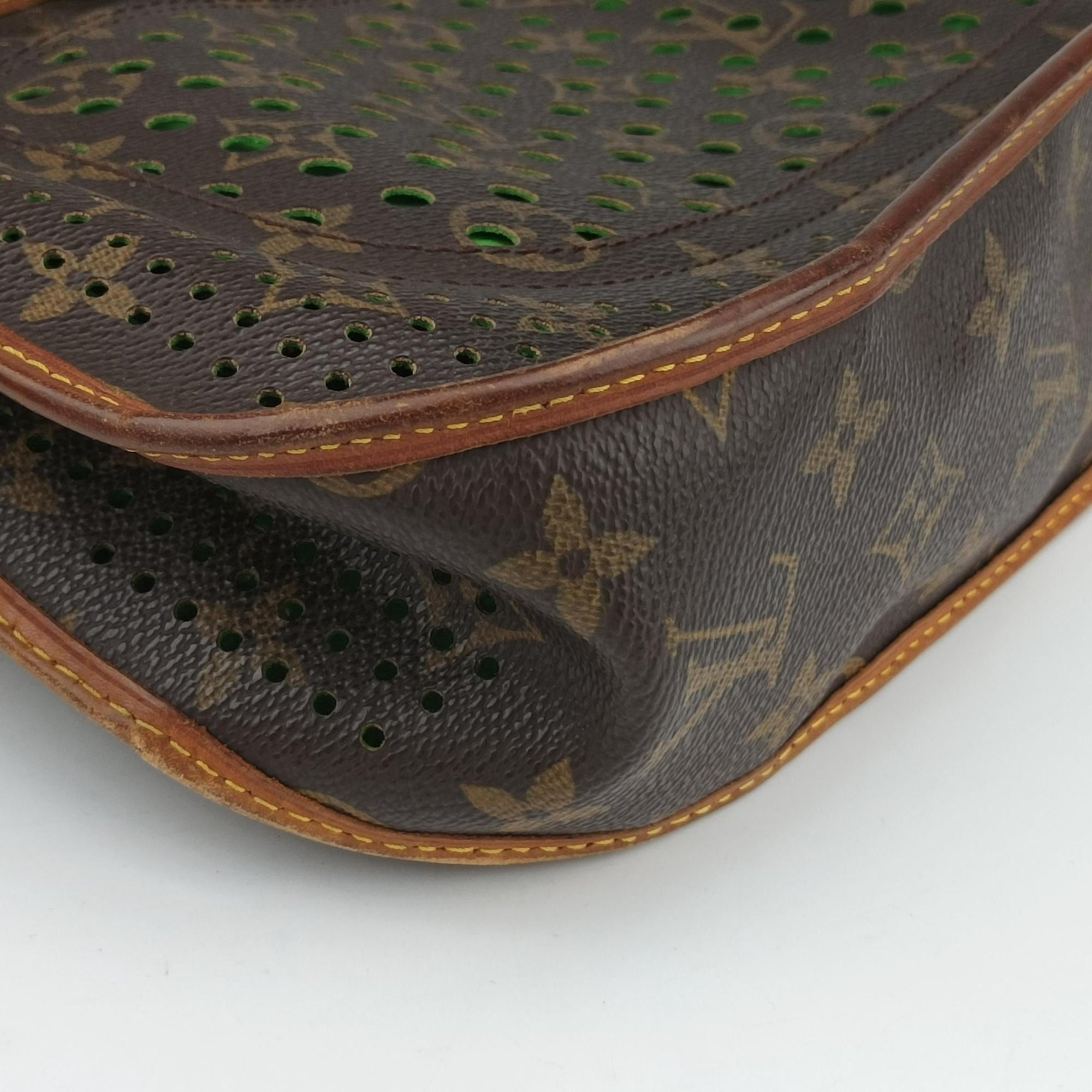 Pre-owned Louis Vuitton Musette brown×Green Monogram Perforated M95173 shoulderbag | stylenewstar