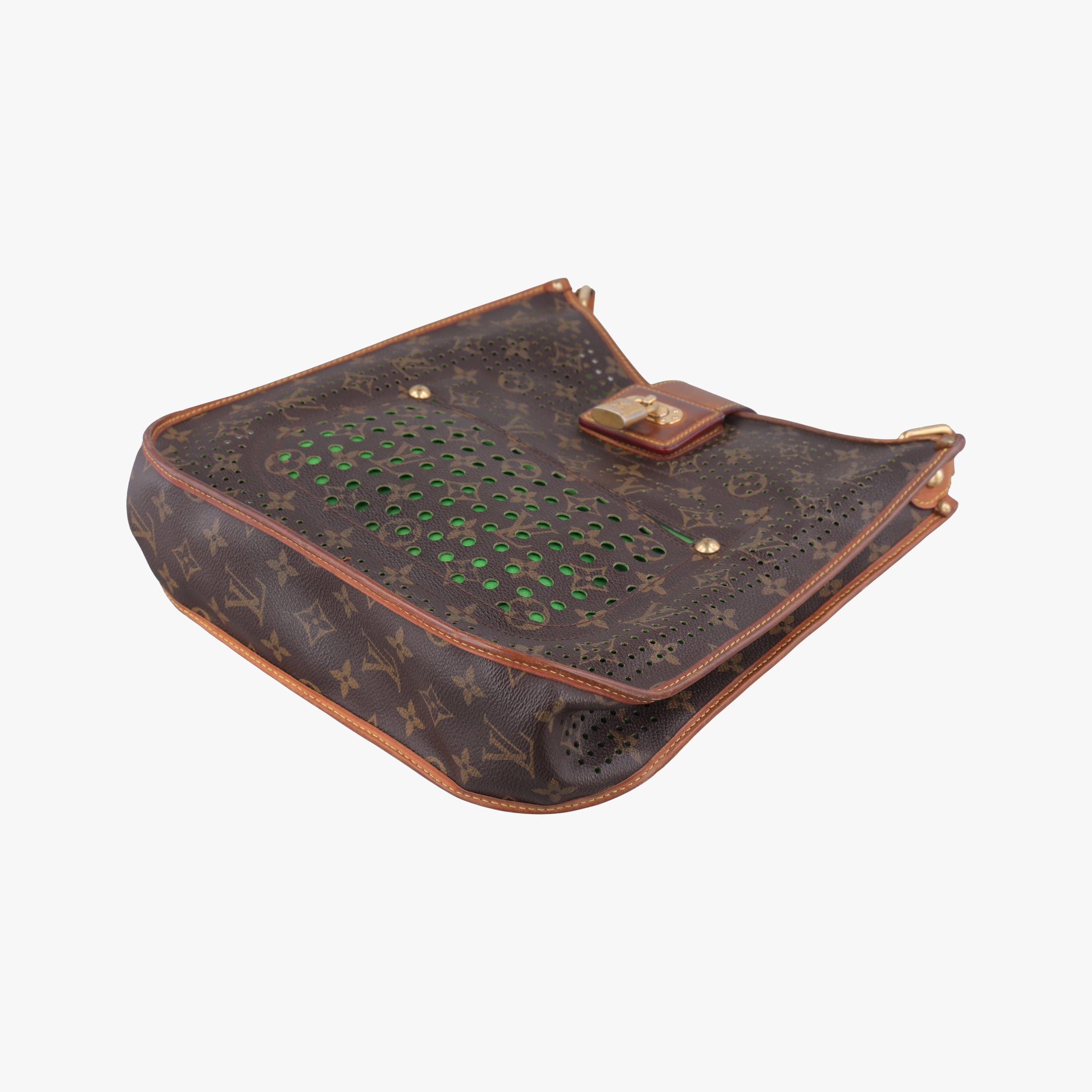 Pre-owned Louis Vuitton Musette brown×Green Monogram Perforated M95173 shoulderbag | stylenewstar