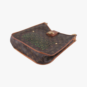 Pre-owned Louis Vuitton Musette brown×Green Monogram Perforated M95173 shoulderbag | stylenewstar