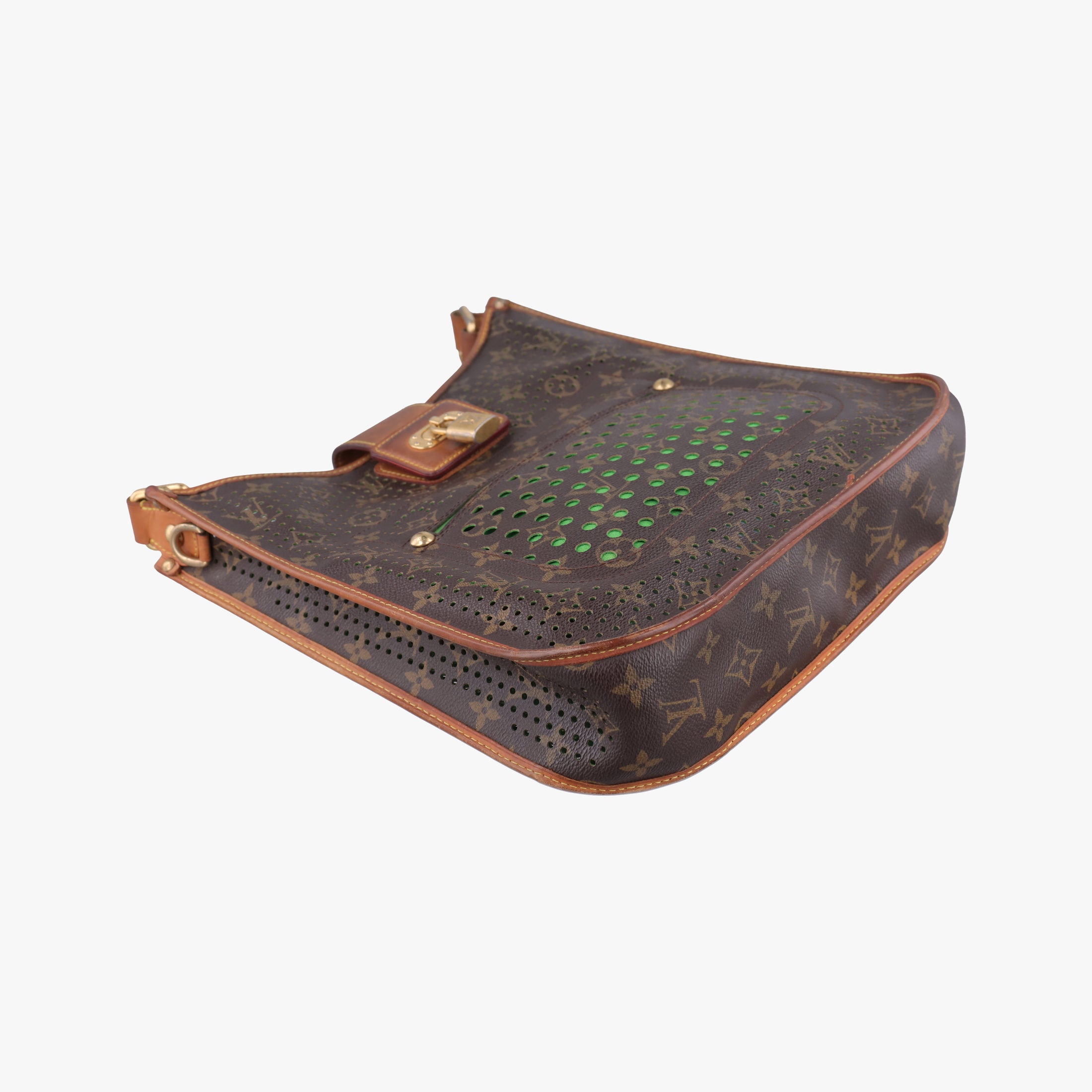 Pre-owned Louis Vuitton Musette brown×Green Monogram Perforated M95173 shoulderbag | stylenewstar