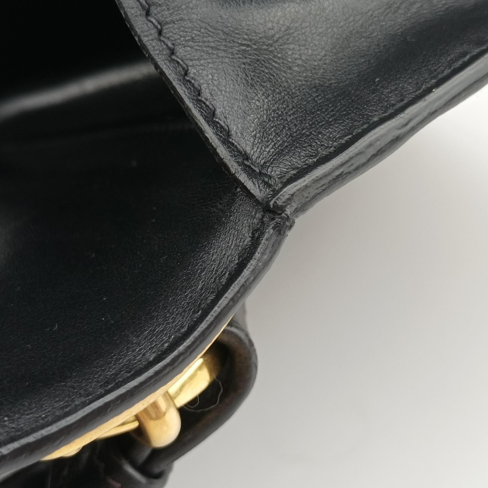 Pre-owned Prada Cahier Black Leather 1BD045 shoulderbag | stylenewstar