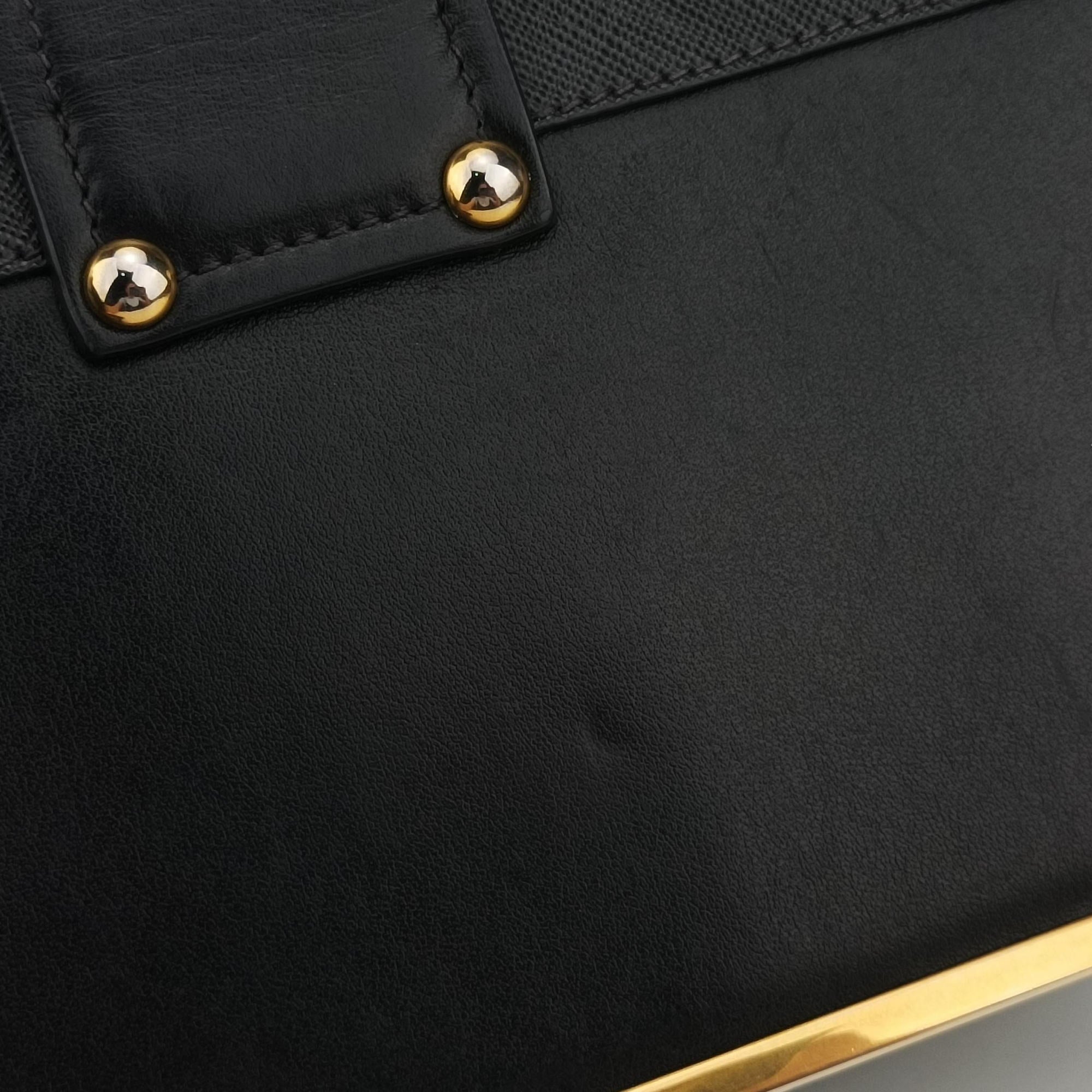 Pre-owned Prada Cahier Black Leather 1BD045 shoulderbag | stylenewstar