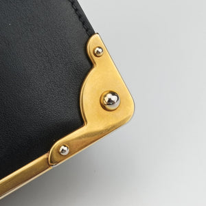 Pre-owned Prada Cahier Black Leather 1BD045 shoulderbag | stylenewstar