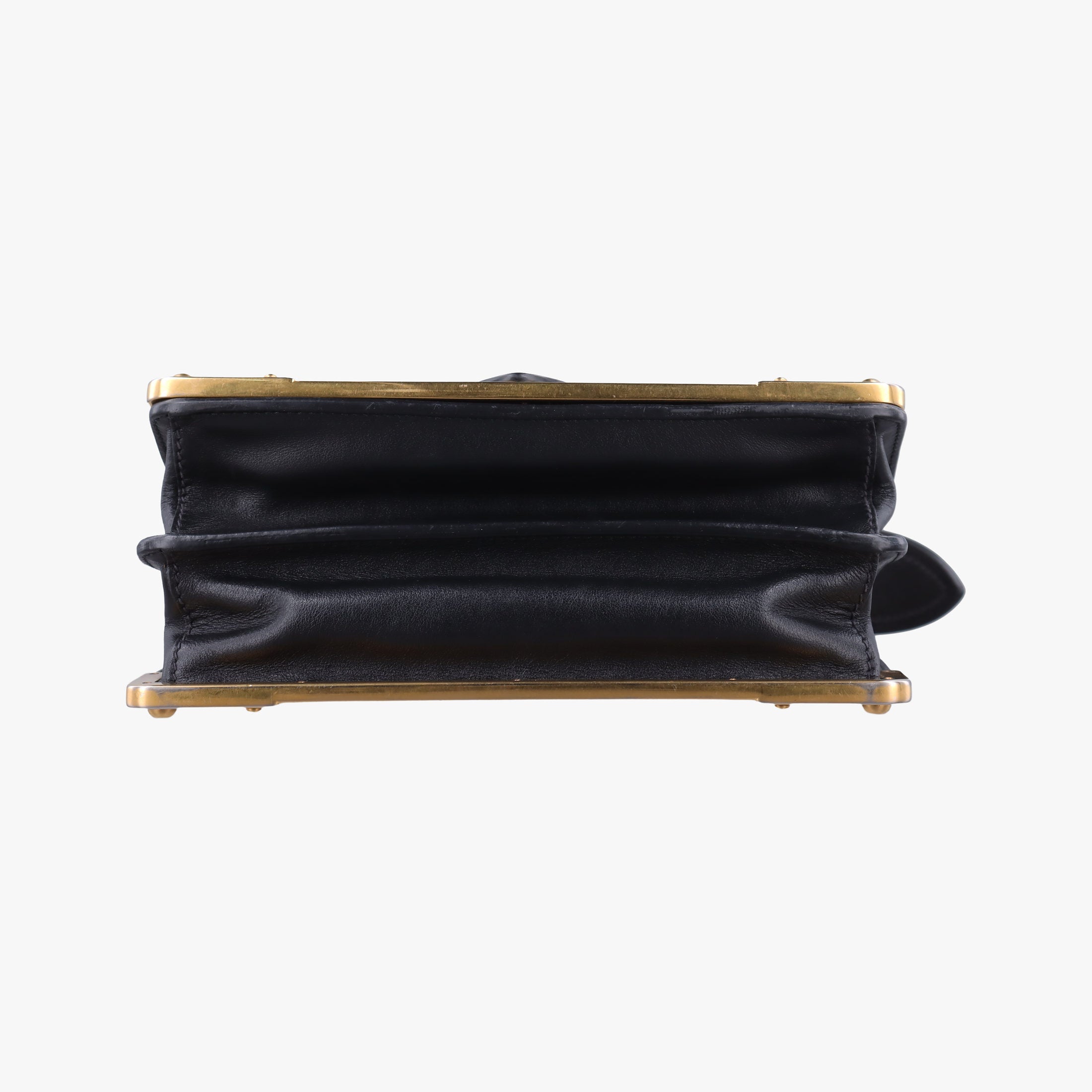 Pre-owned Prada Cahier Black Leather 1BD045 shoulderbag | stylenewstar