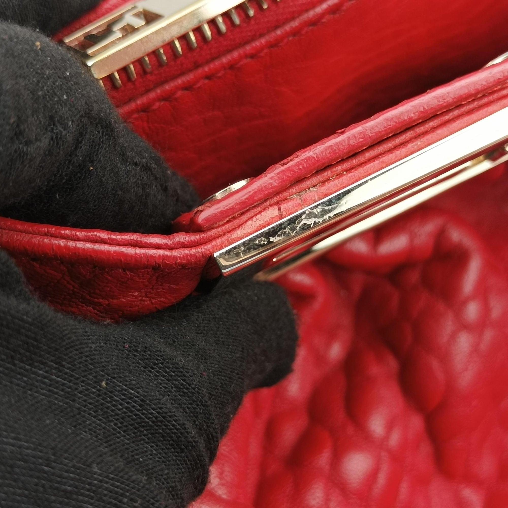 Secondhand Fendi Mia Red Leather 8BR616 shoulderbag | stylenewstar