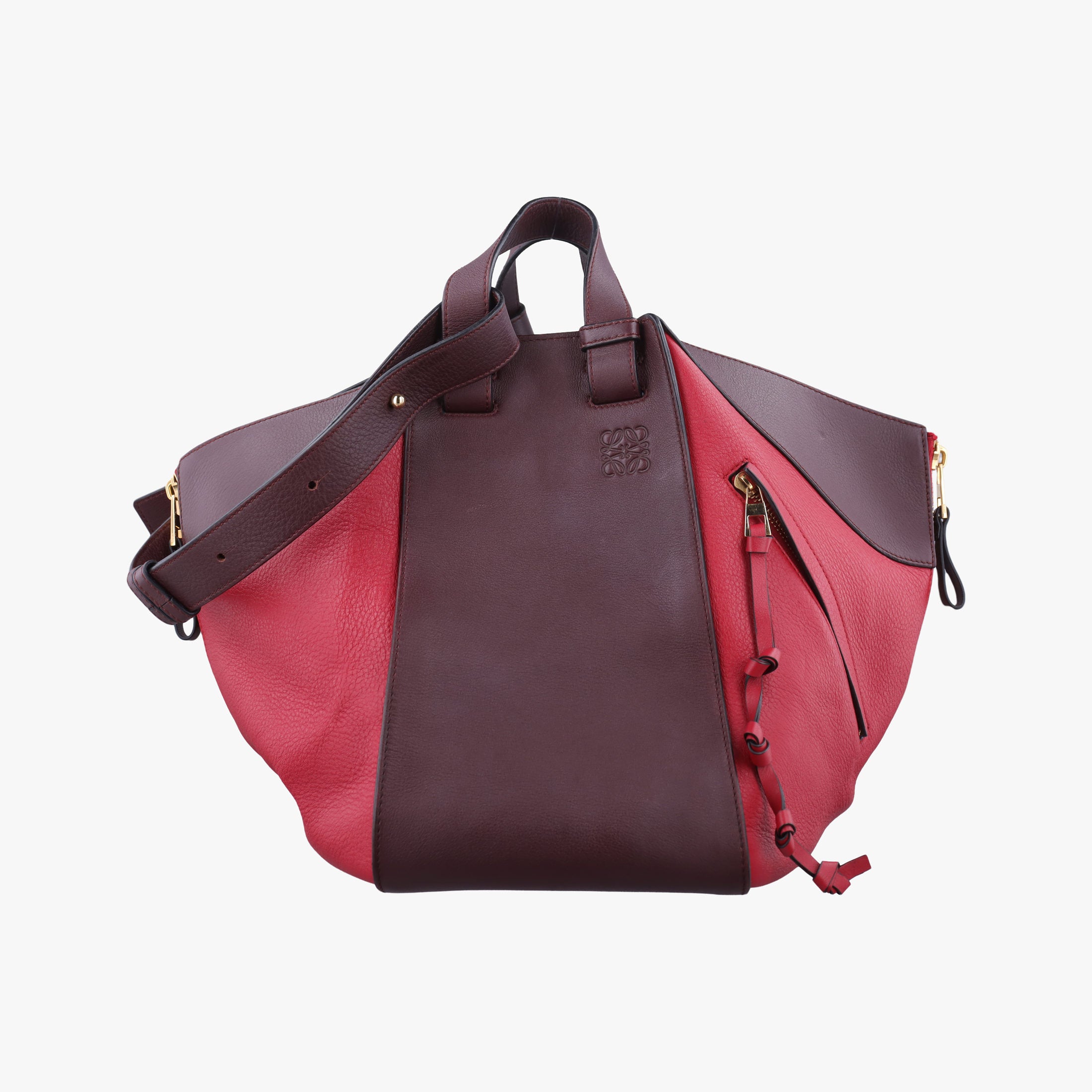 Pre-owned Loewe hammock Red×burgundy leather  shoulderbag | stylenewstar