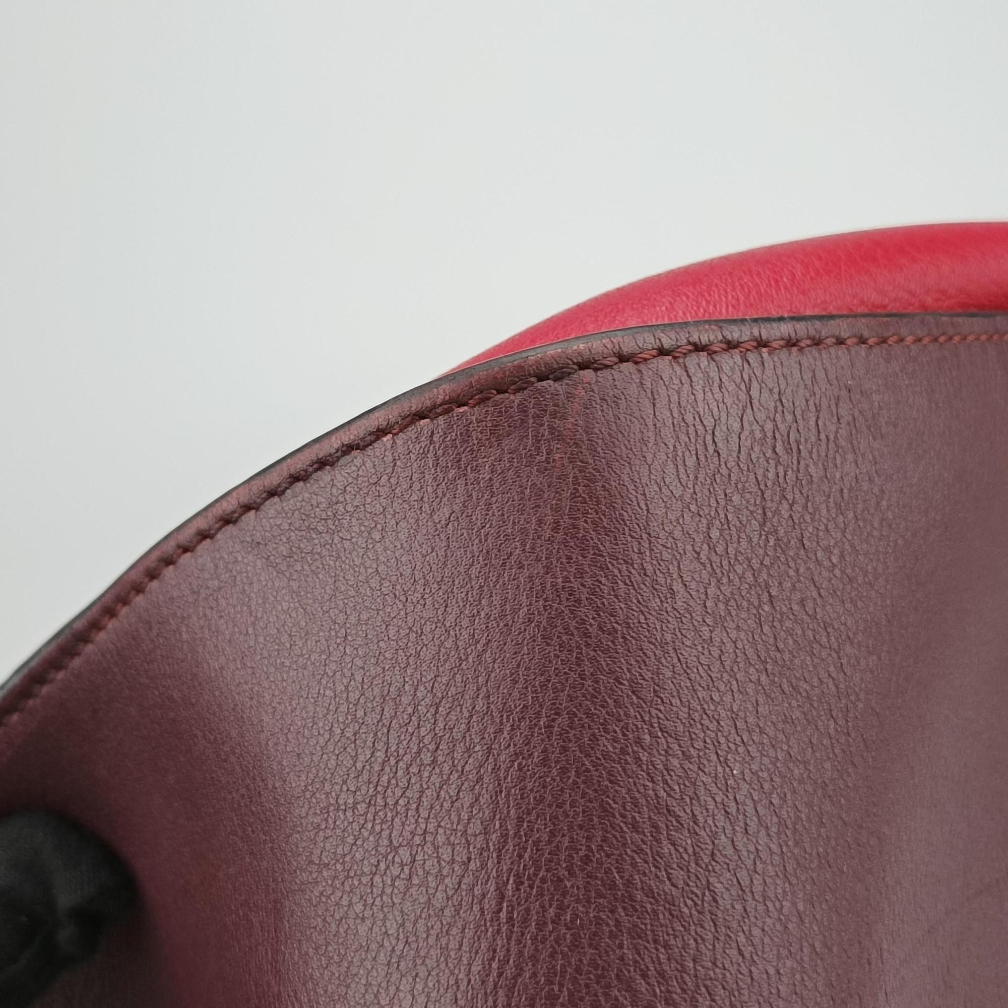 Pre-owned Loewe hammock Red×burgundy leather  shoulderbag | stylenewstar