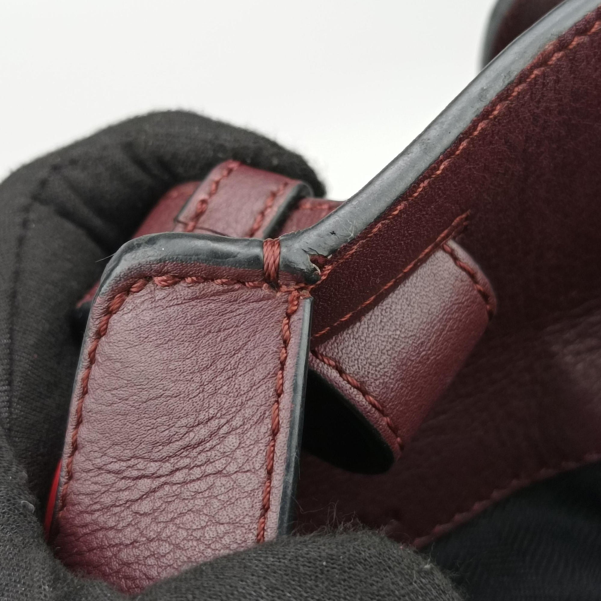 Pre-owned Loewe hammock Red×burgundy leather  shoulderbag | stylenewstar
