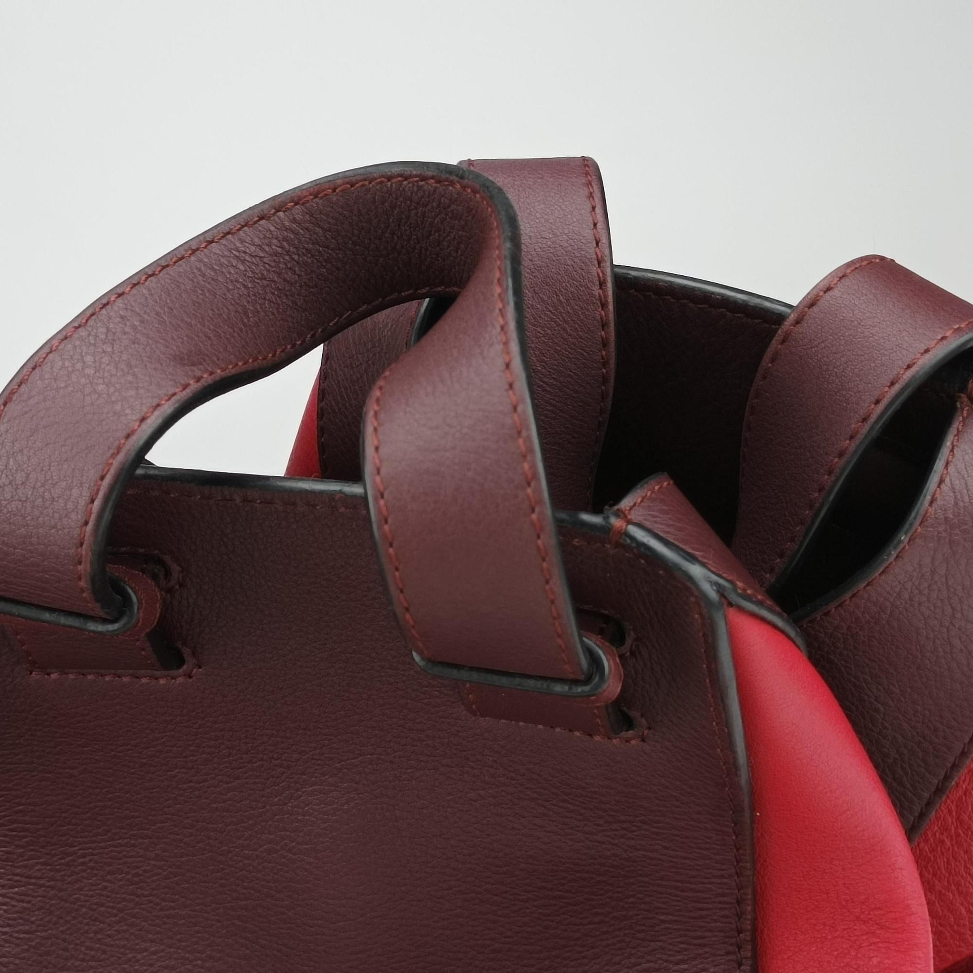 Pre-owned Loewe hammock Red×burgundy leather  shoulderbag | stylenewstar
