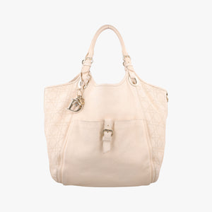 Pre-owned Christian Dior Cannage Bee Beige Leather  handbag | stylenewstar